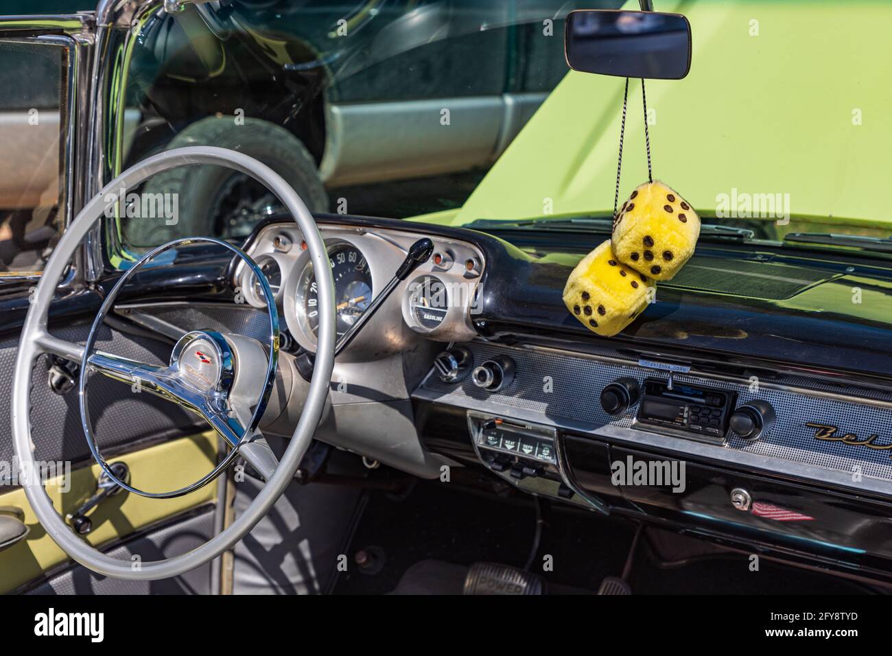 Marble Falls, Texas, USA. April 10, 2021. Vintage Chevrolet Bel Air