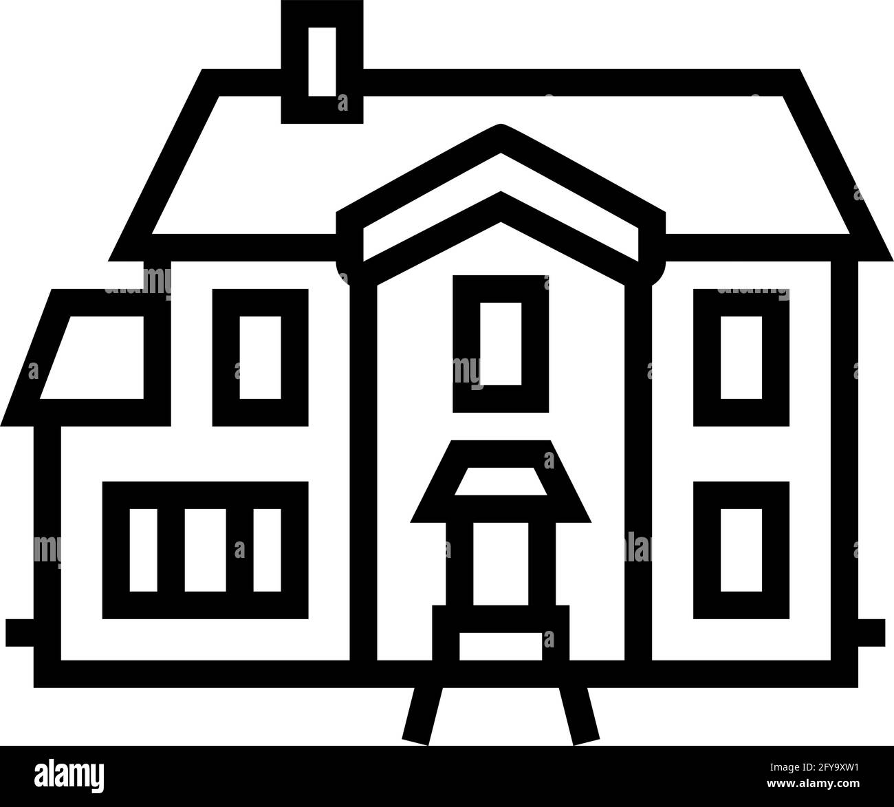 single family house line icon vector illustration Stock Vector Image ...