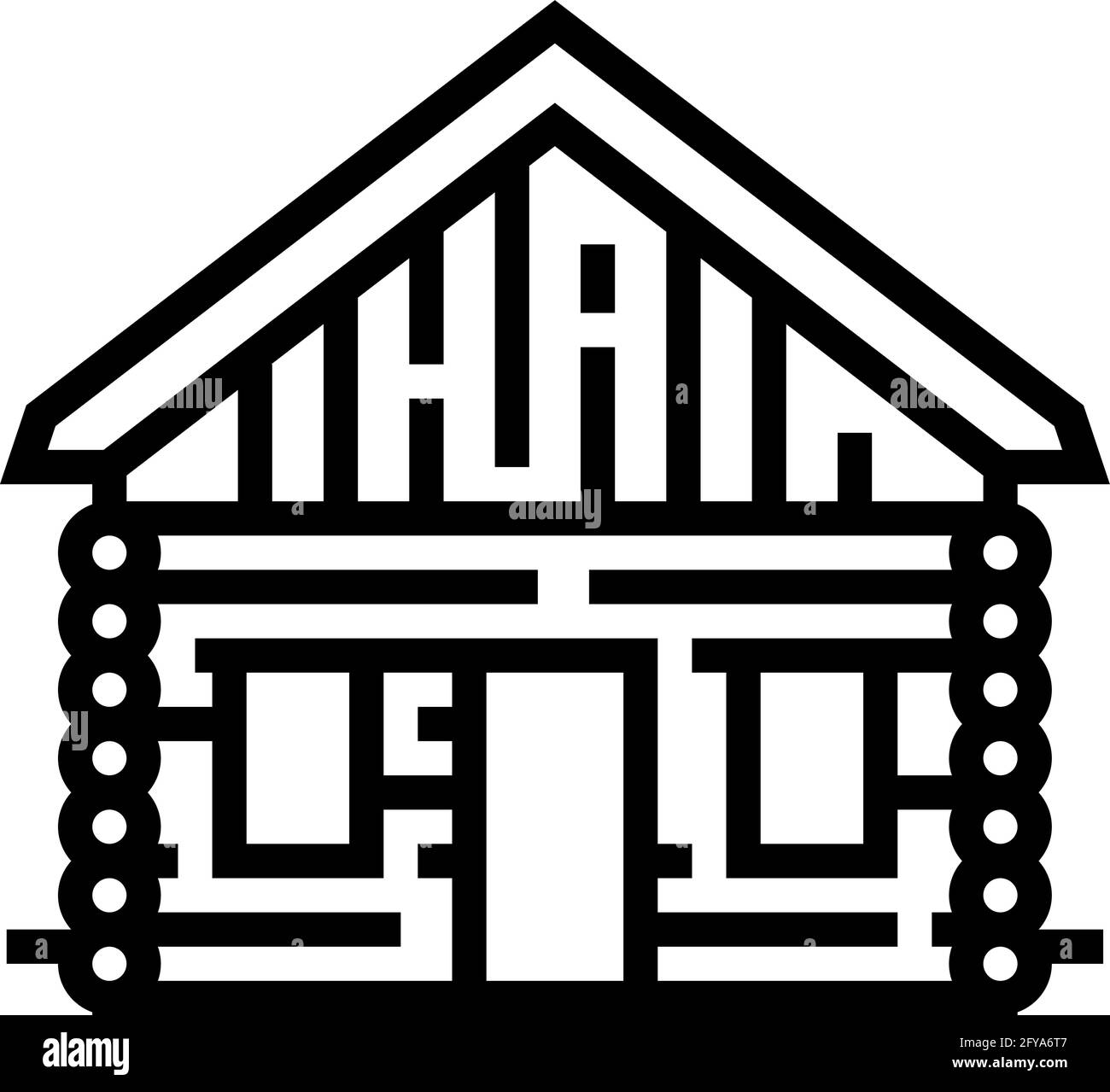 cabin house line icon vector illustration Stock Vector Image & Art - Alamy