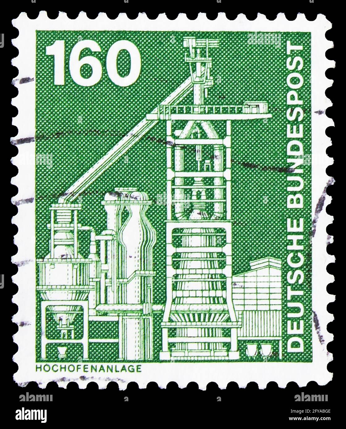 Moscow Russia September 23 19 Postage Stamp Printed In Germany Shows Large Blast Furnace With Hot Blast Stove System Industry And Technology D Stock Photo Alamy
