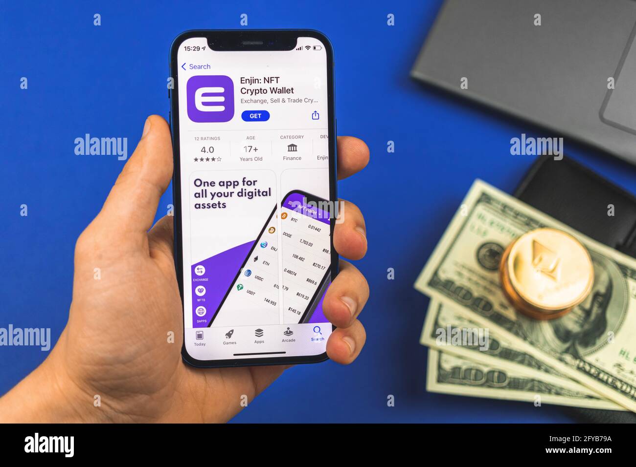 Kharkov, Ukraine - May 27, 2021: Enjin NFT Crypto Wallet app on screen  Stock Photo - Alamy