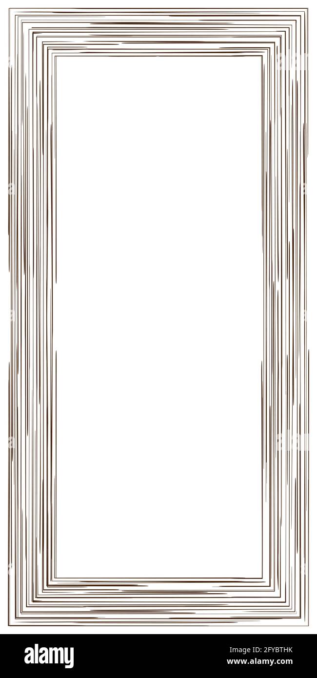 Wood textured rectangle vertical frame. Vector illustration. Isolated on white background. Stock Vector
