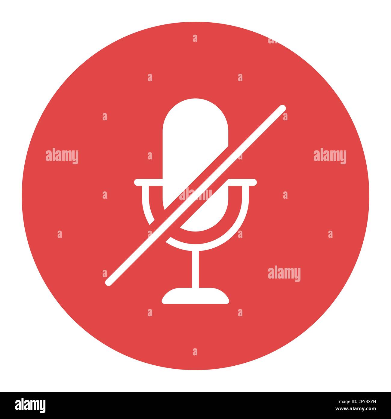 Microphone, mic mute vector white glyph icon. Music sign. Graph symbol for  music and sound web site and apps design, logo, app, UI Stock Vector Image  & Art - Alamy