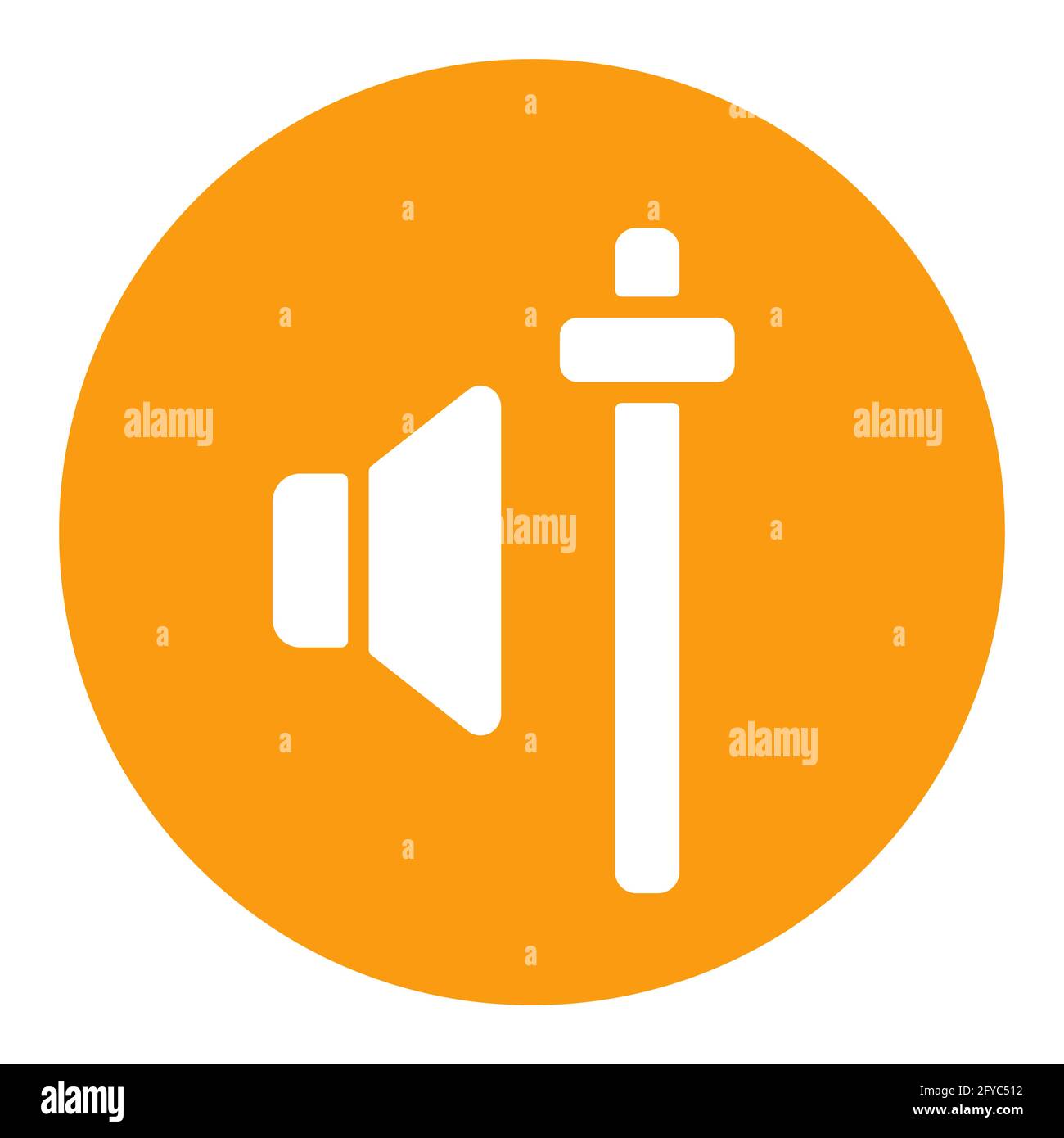 Audio volume slider control vector white glyph icon. Graph symbol for ...