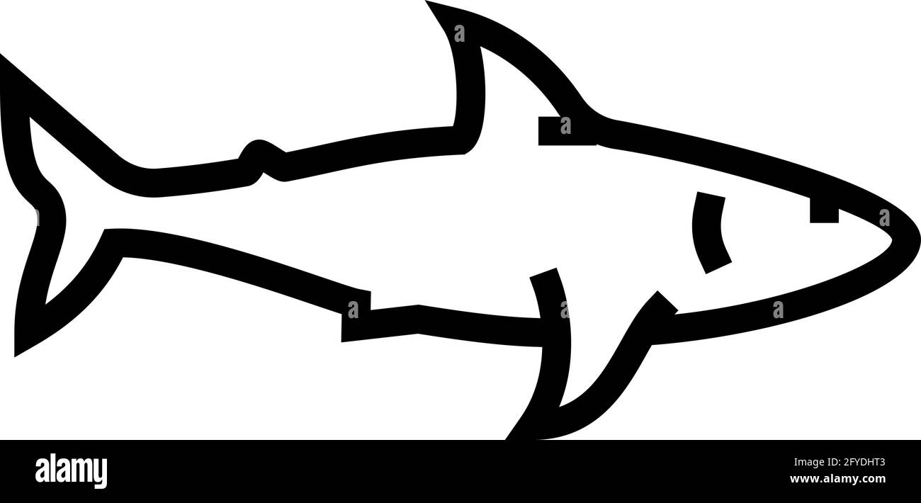 shark ocean line icon vector illustration Stock Vector Image & Art - Alamy