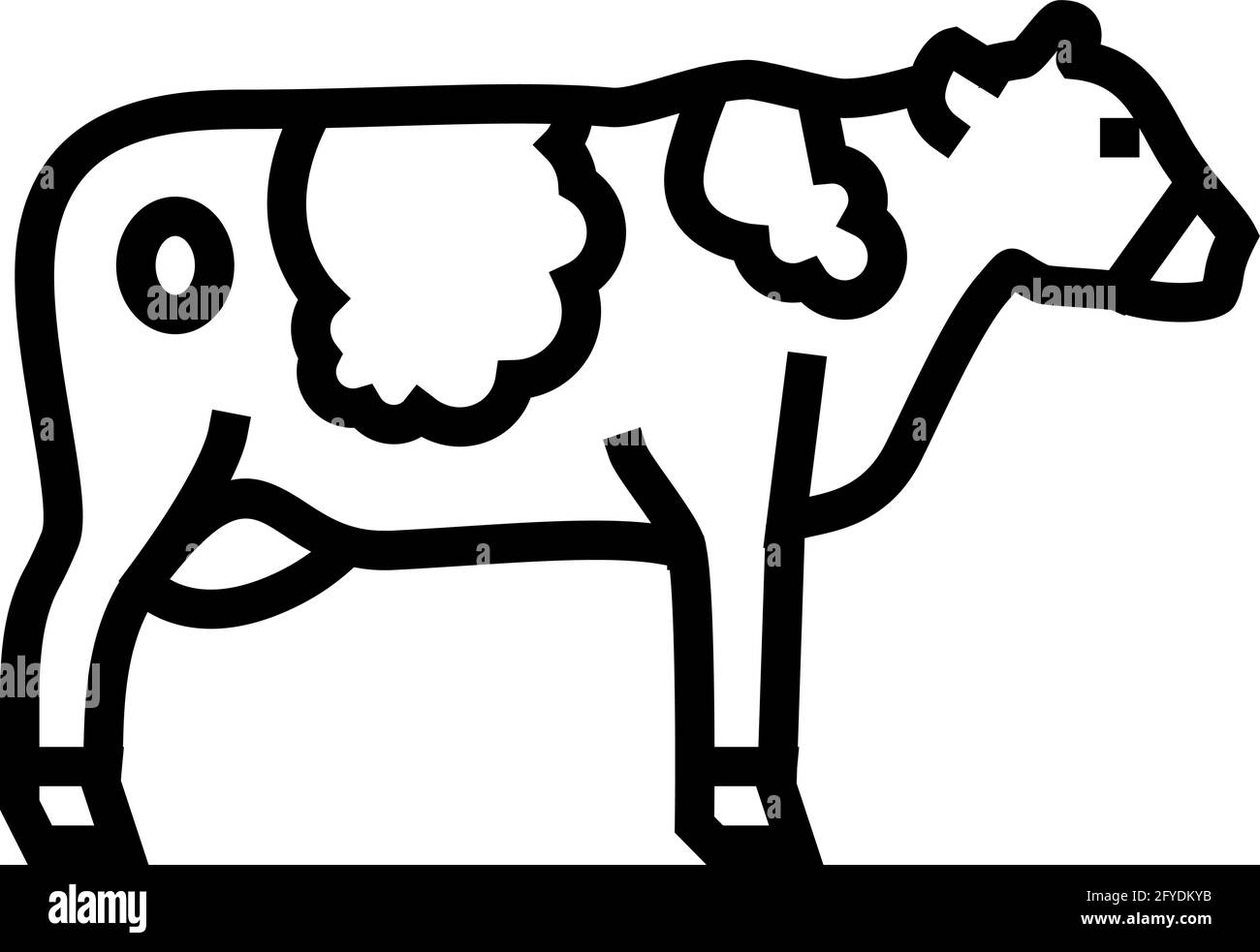cow domestic animal line icon vector illustration Stock Vector Image ...
