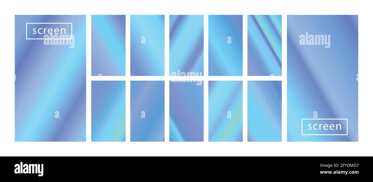 Mobile screen lock display collection of colorful backgrounds in trendy neon colors. Modern