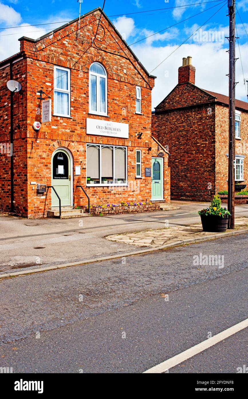 The Old Butchers Coffee Shop, Dunnington, North Yorkshire, England Stock Photo