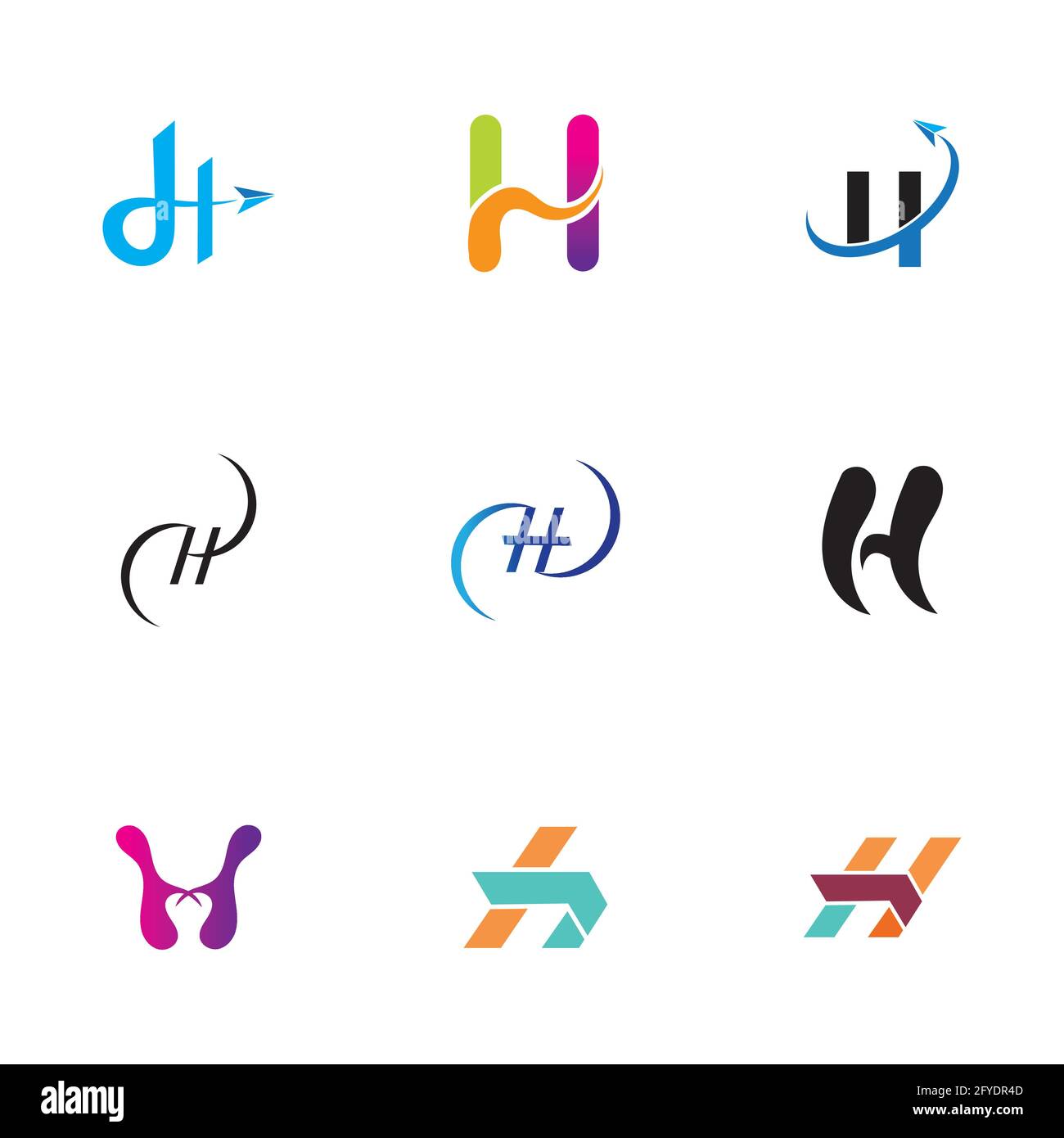 set of Letter H logo icon vector design template Stock Vector Image ...