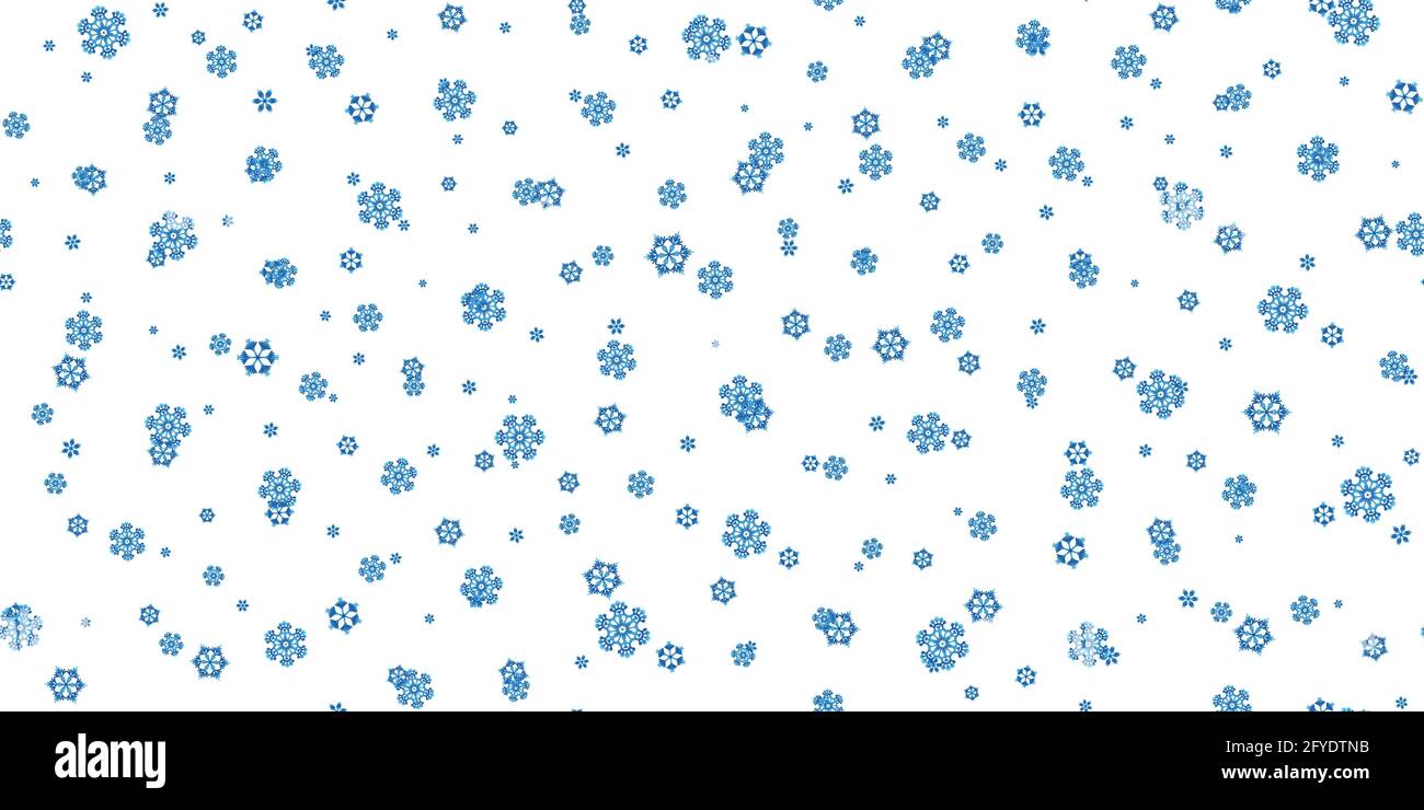Winter seamless pattern with blue snowflakes on white background ...