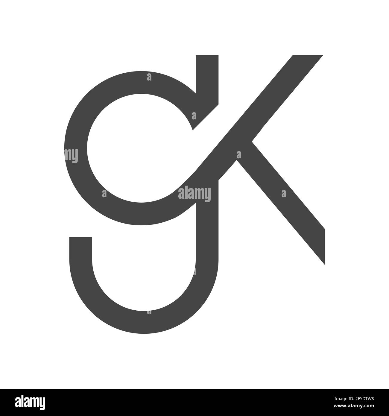 Alphabet letters Initials Monogram logo KG, GK, K and G Stock Vector