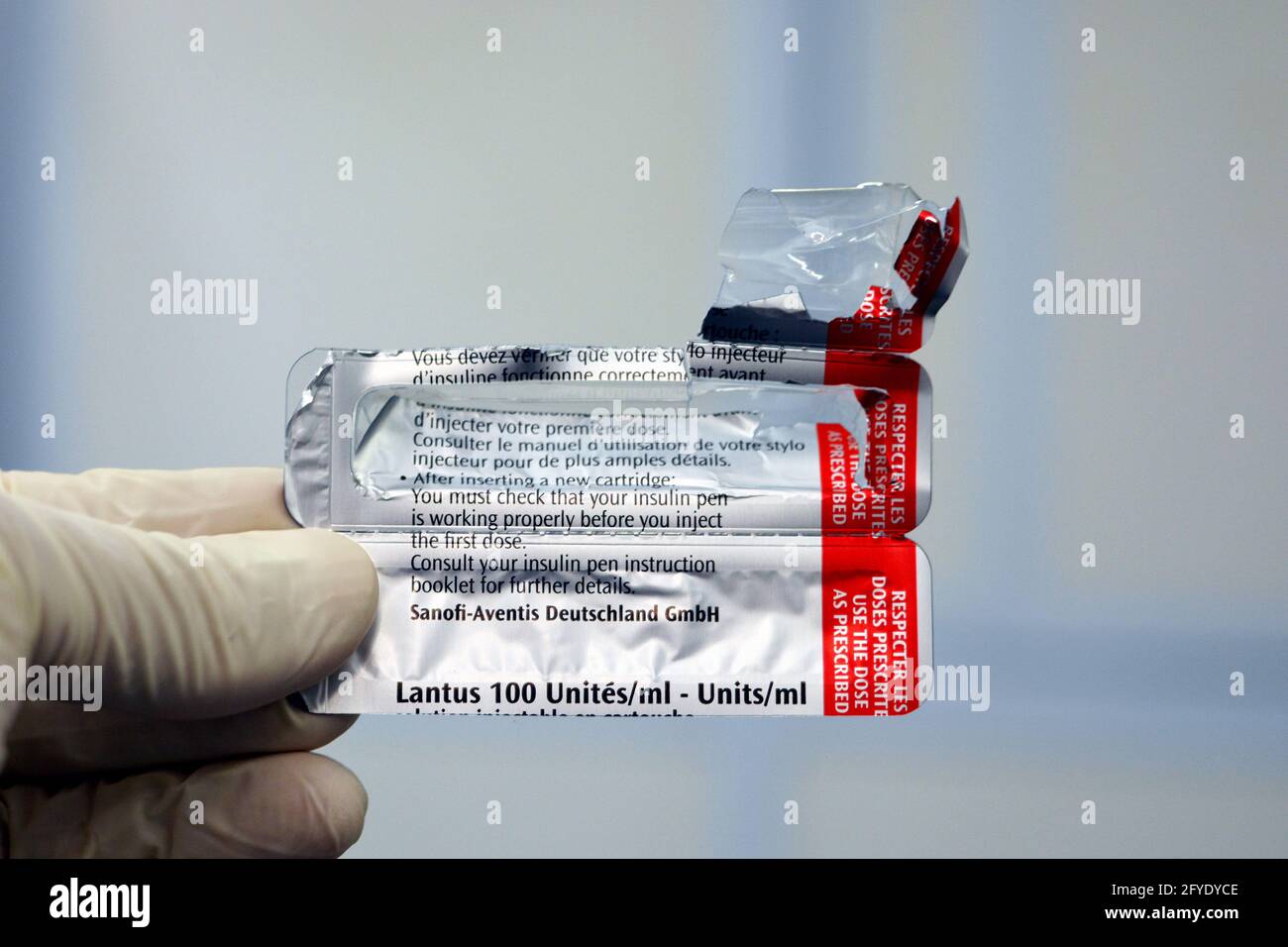 Lantus (insulin glargine injection) 100 Units cartridge is indicated in