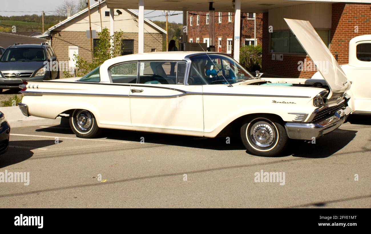 A Side View of a 1959 Mercury at a Car Show Stock Photo