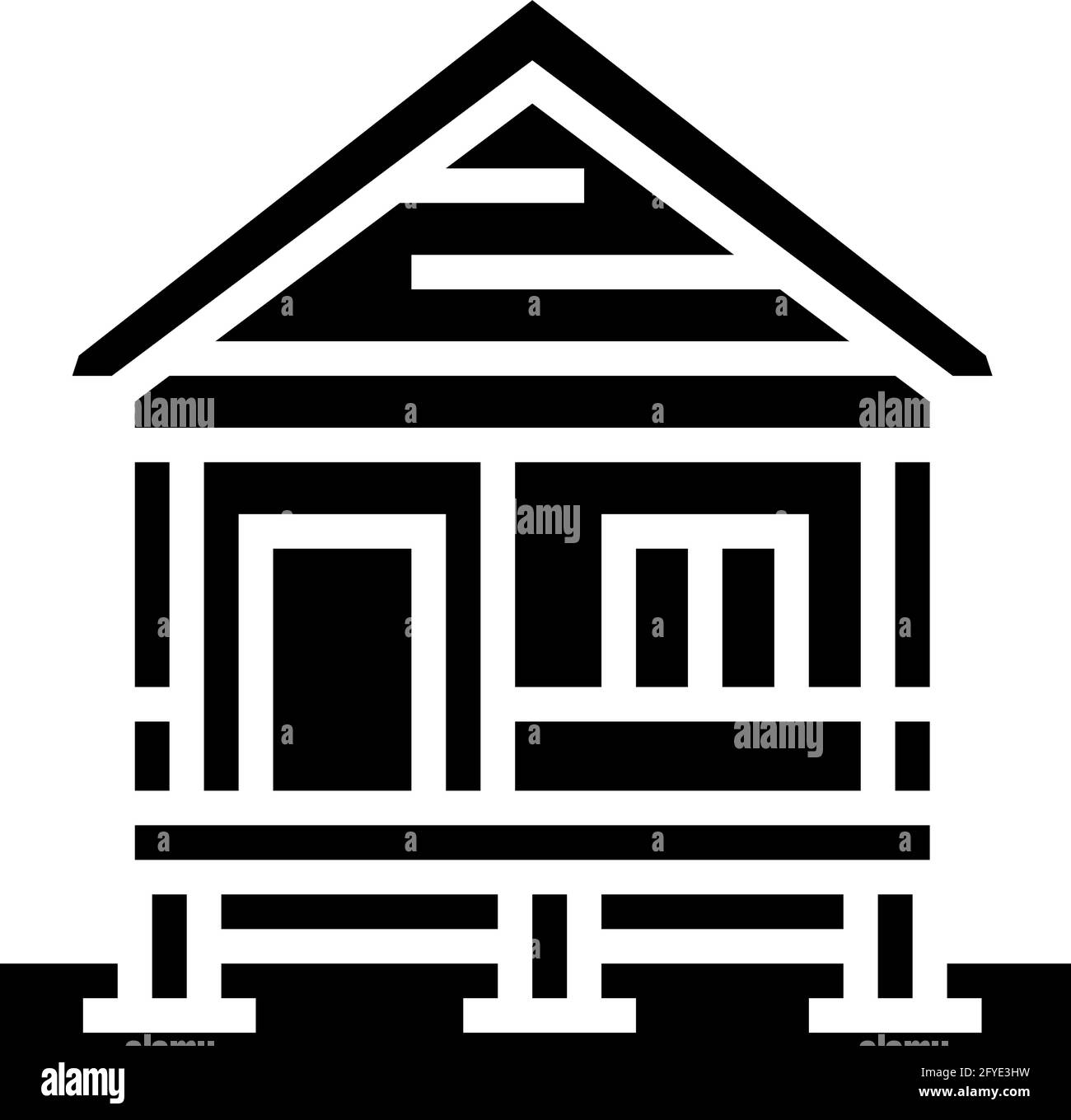 bungalow house glyph icon vector illustration Stock Vector Image & Art ...