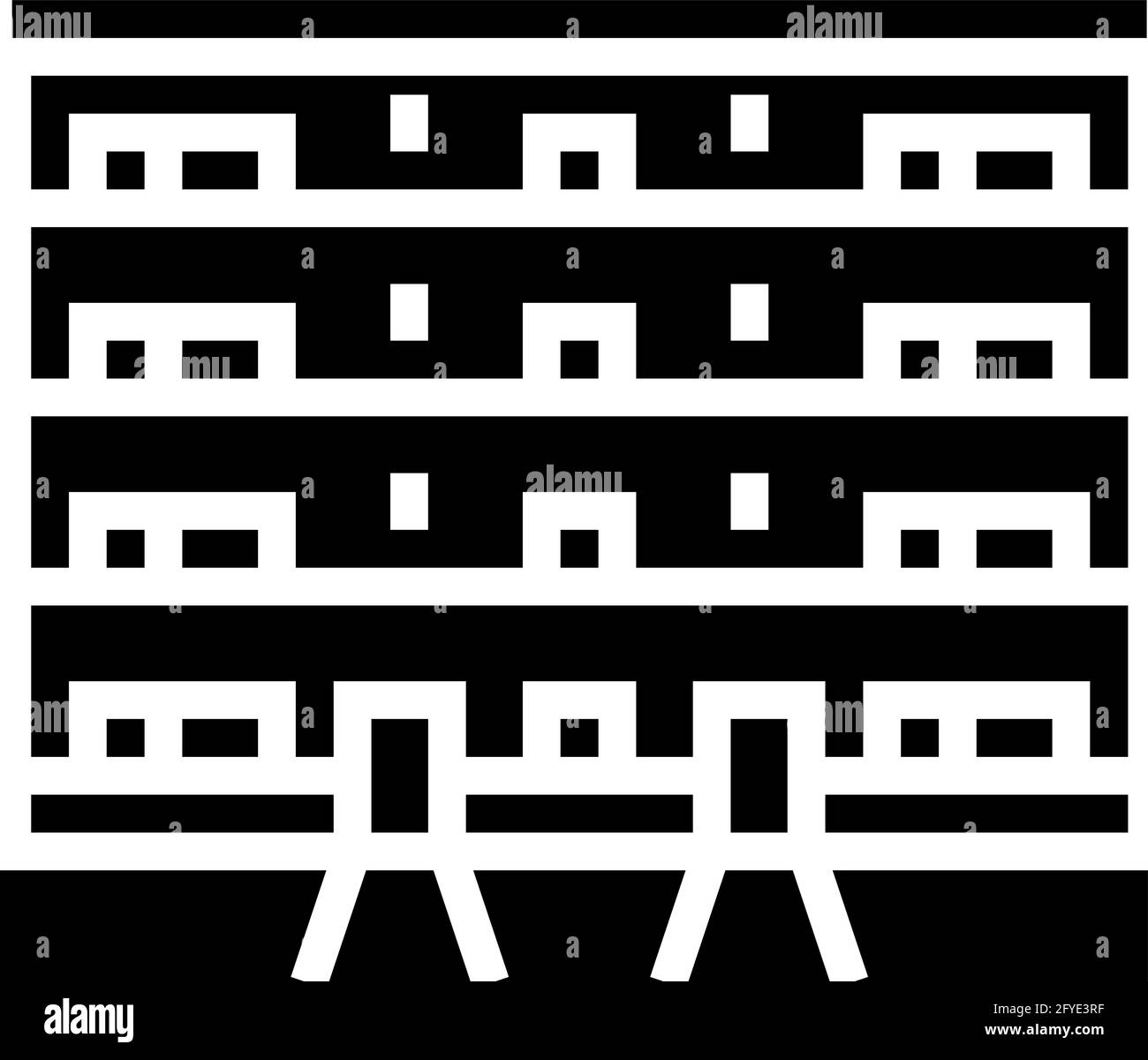 condominium house glyph icon vector illustration Stock Vector Image ...