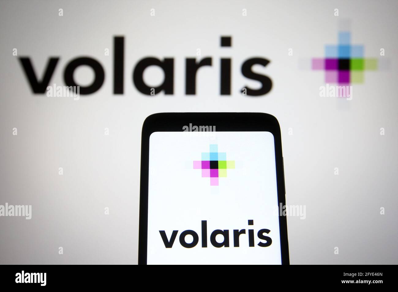 In this photo illustration, a Volaris logo of a Mexican low-cost ...