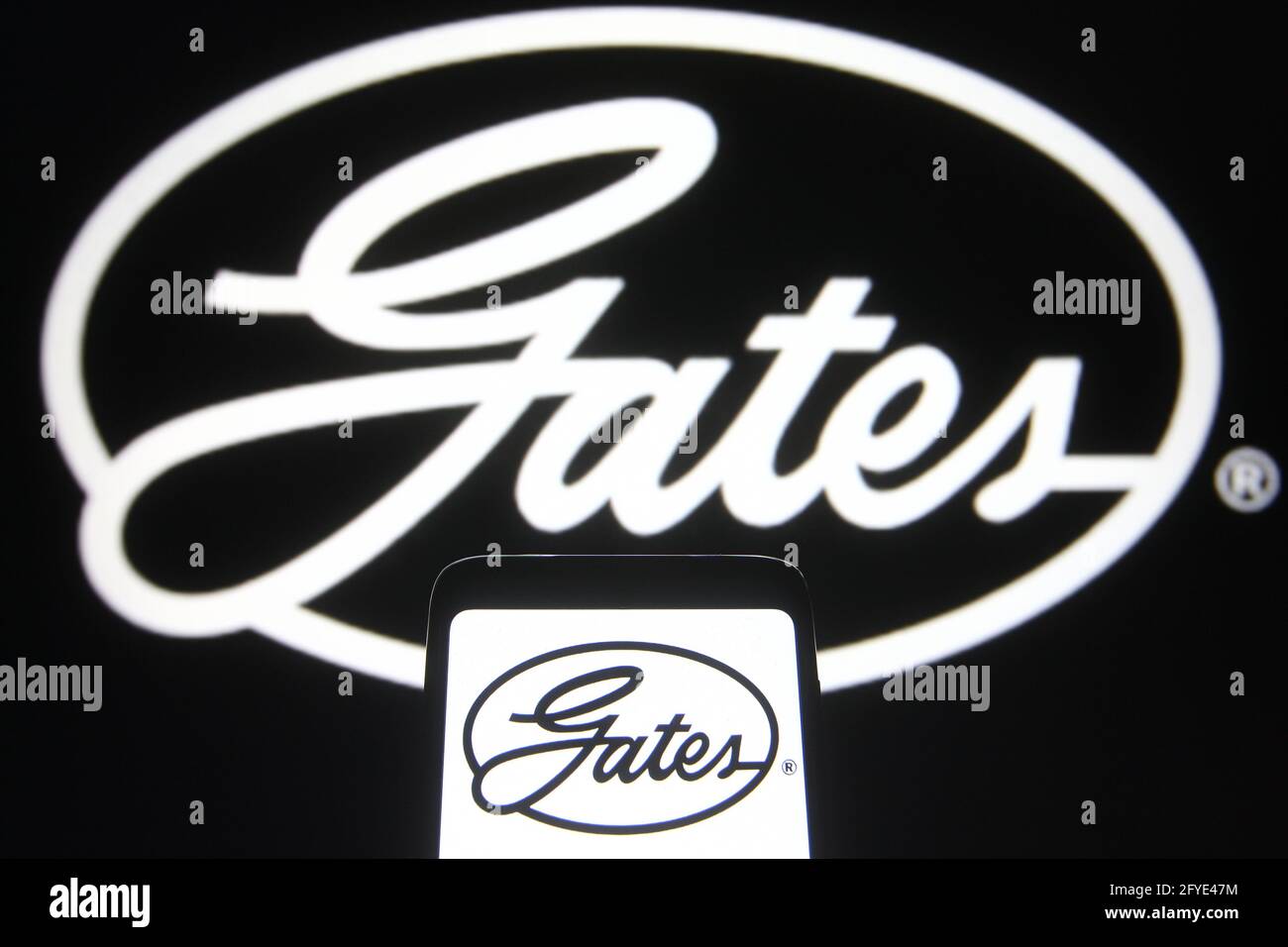 Ukraine. 27th May, 2021. In this photo illustration, a Gates Corporation (Gates Industrial