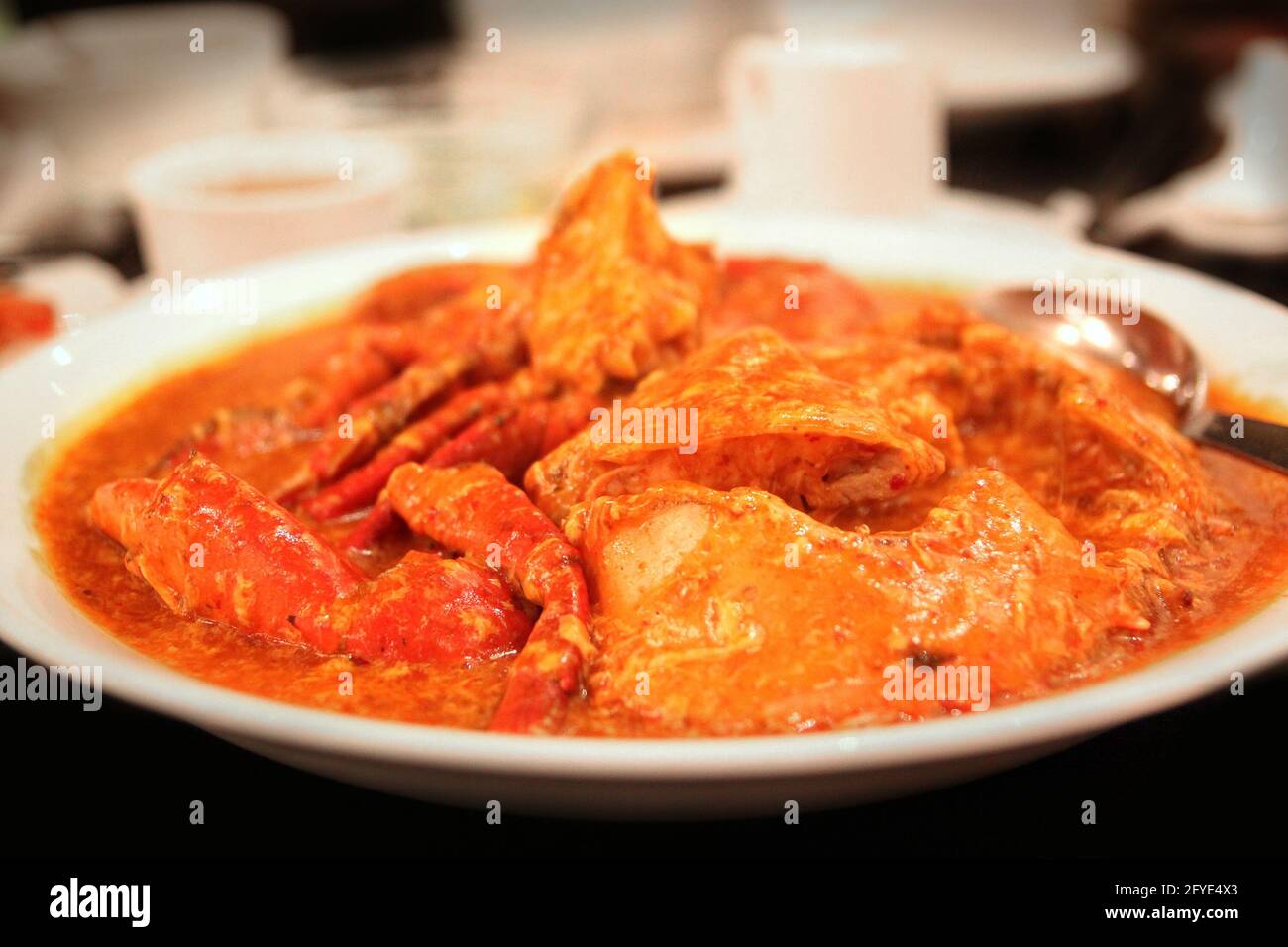 Close up of chilli crab, one of Singapore's national dish using mud