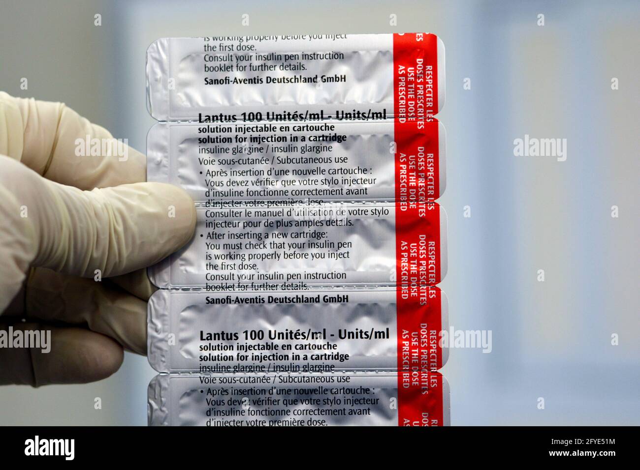 Lantus (insulin glargine injection) 100 Units cartridge is indicated in the treatment of both