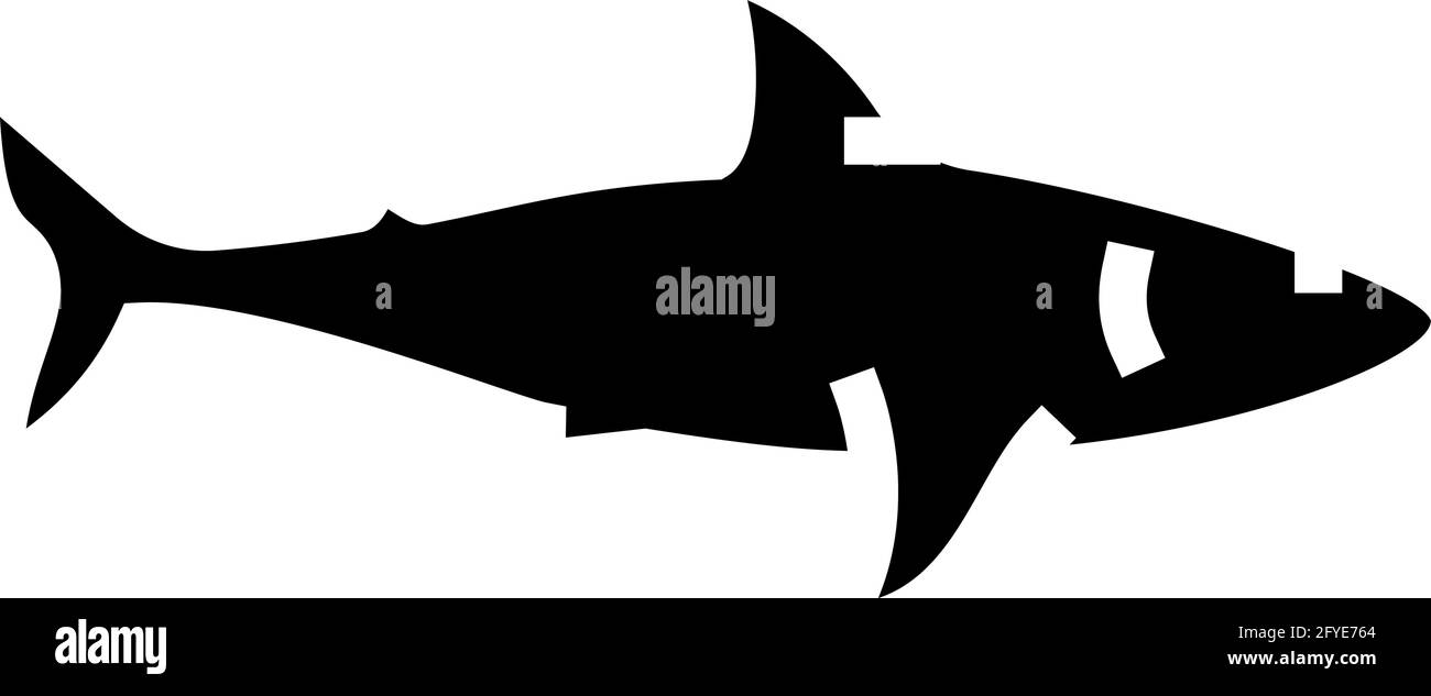 shark ocean glyph icon vector illustration Stock Vector