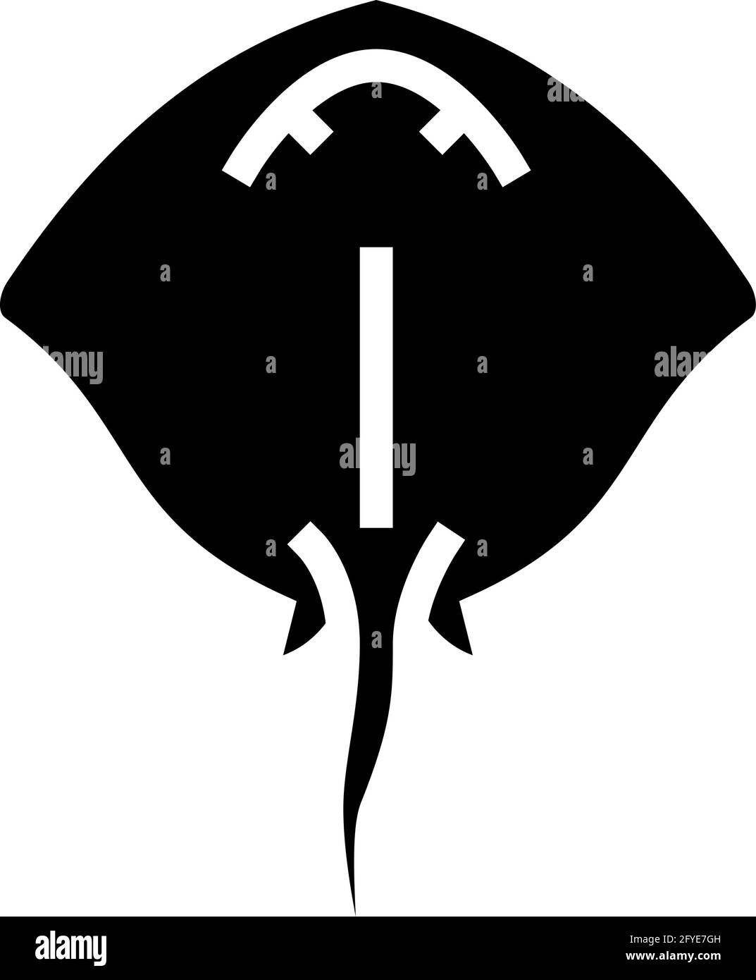 stingray ocean glyph icon vector illustration Stock Vector