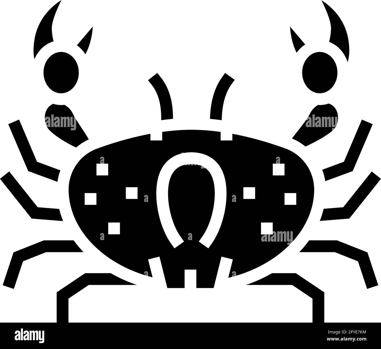 crab ocean glyph icon vector illustration Stock Vector