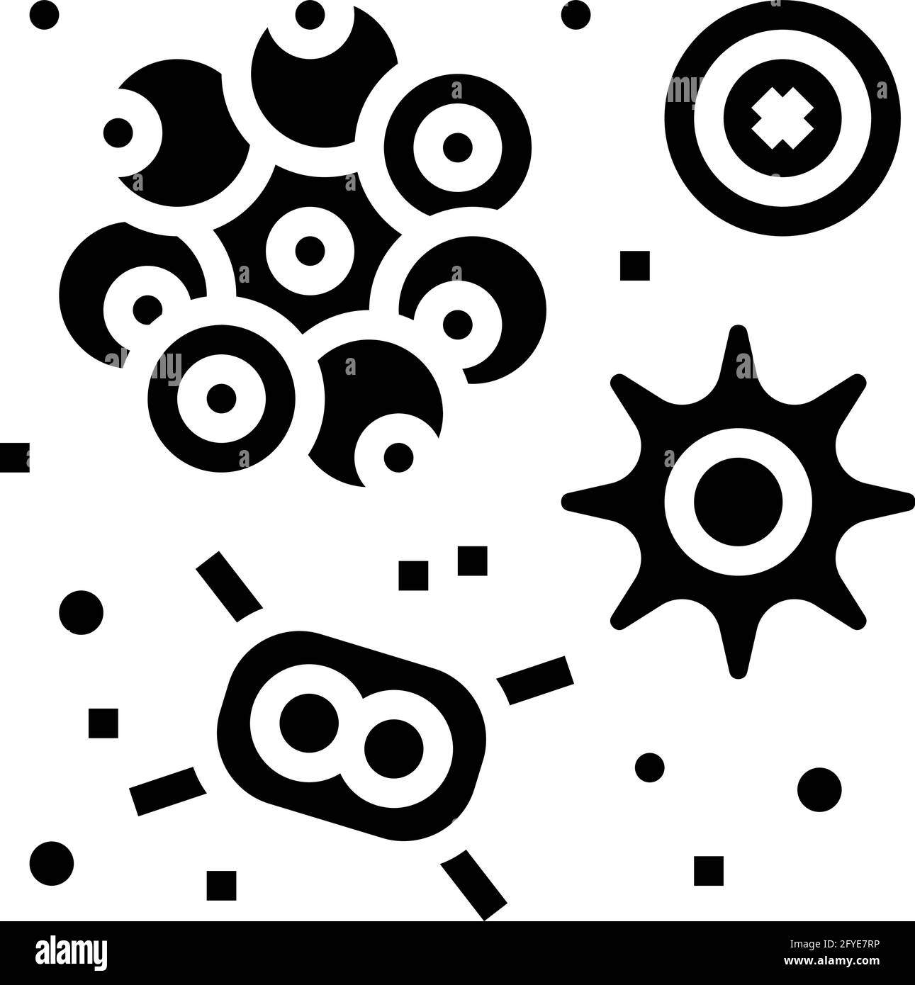 phytoplankton ocean glyph icon vector illustration Stock Vector