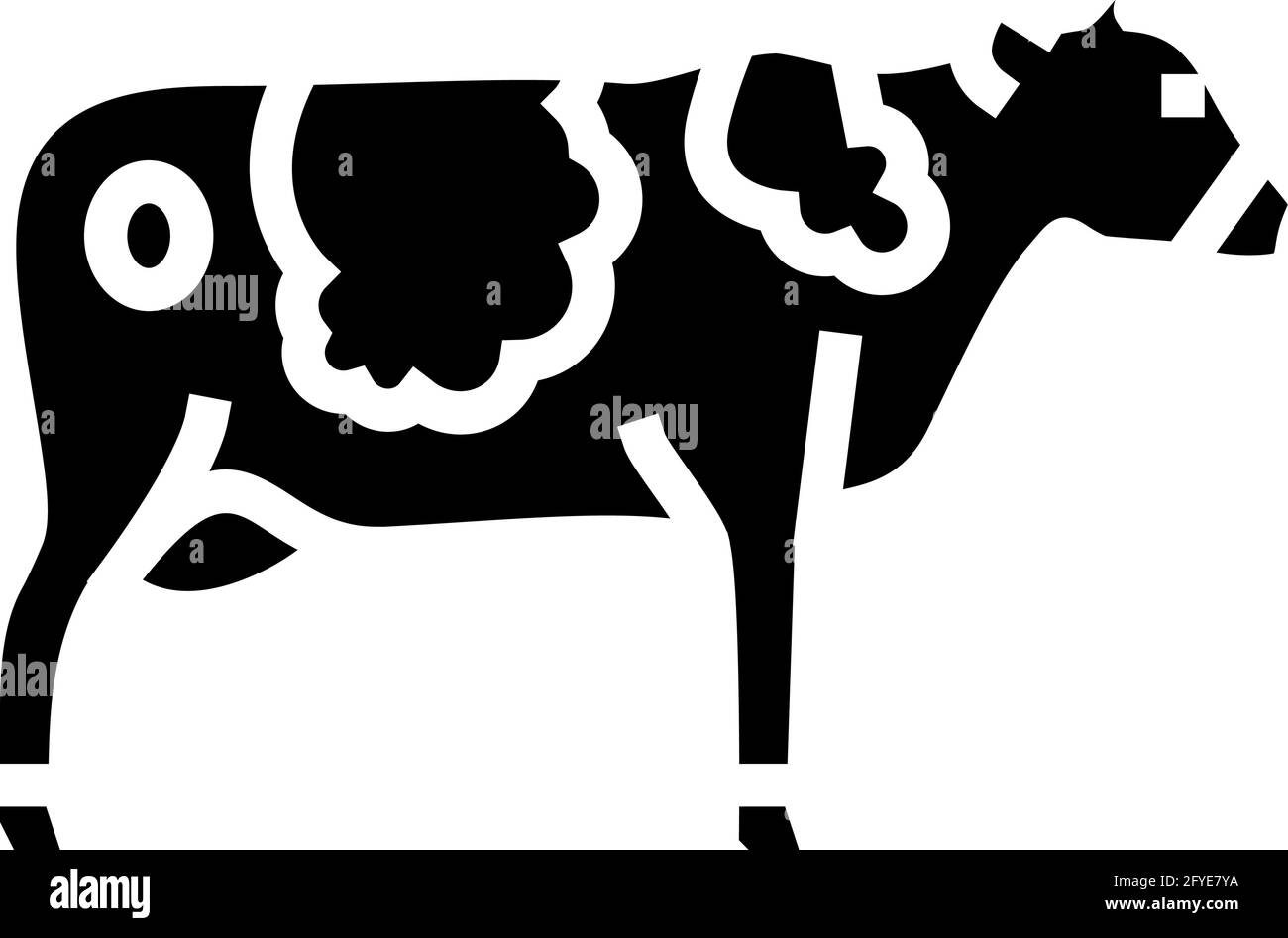 cow domestic animal glyph icon vector illustration Stock Vector Image ...
