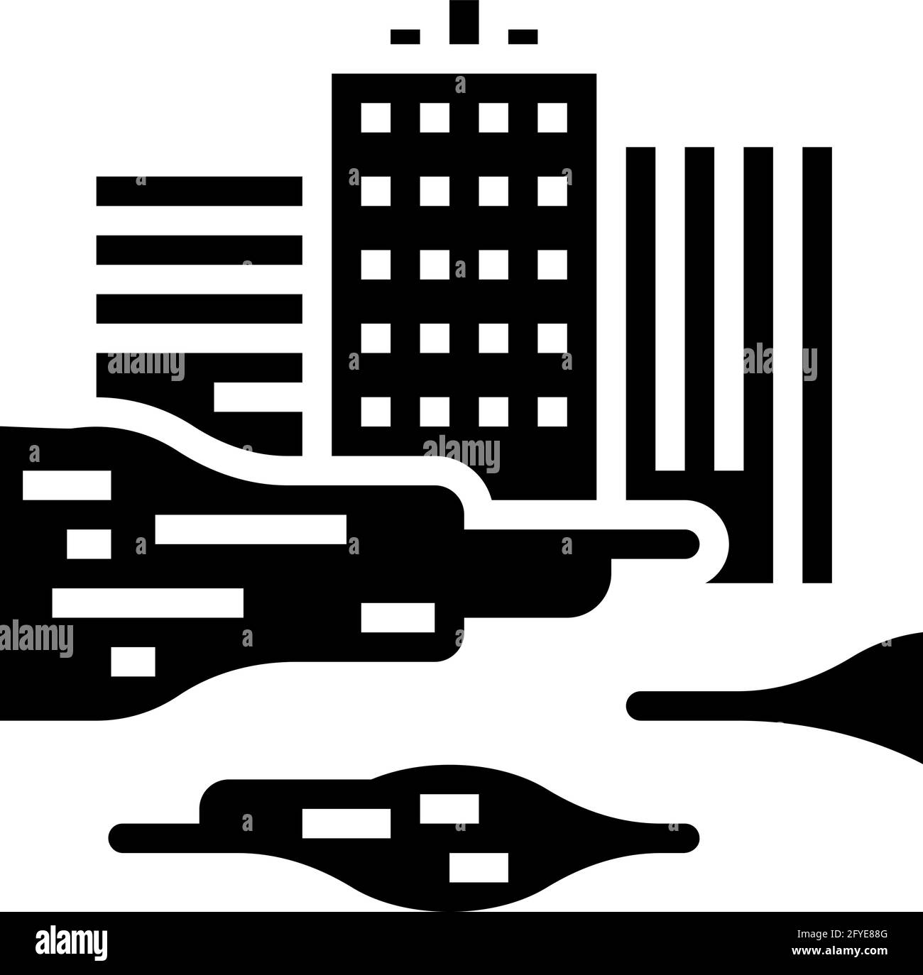 urban smog smoke glyph icon vector illustration Stock Vector Image ...