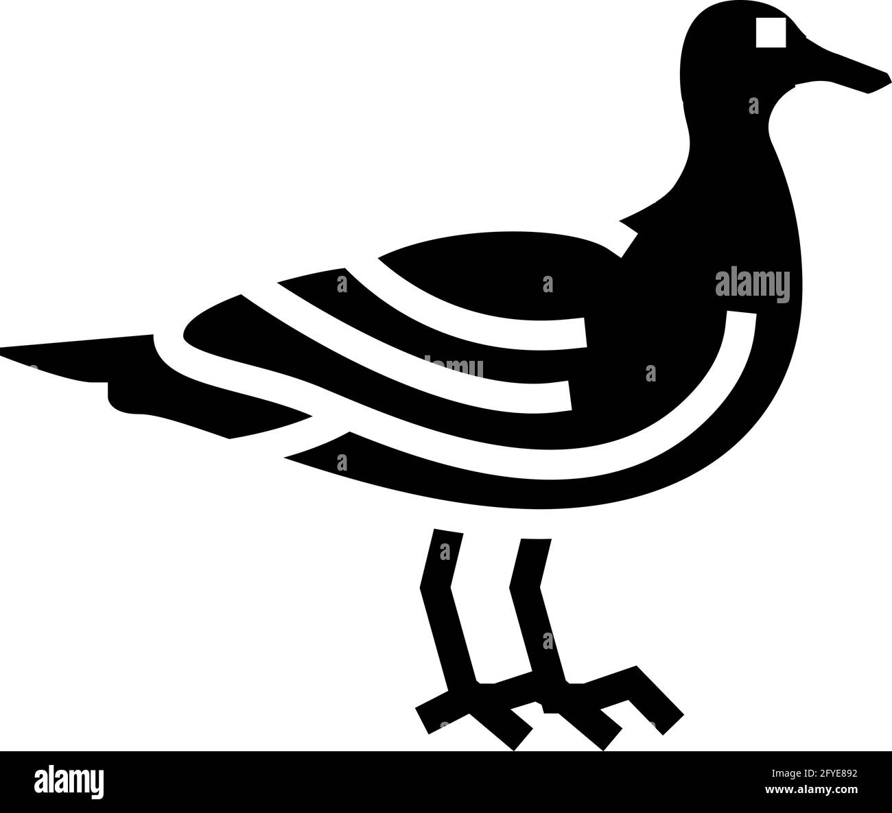 bird ocean glyph icon vector illustration Stock Vector