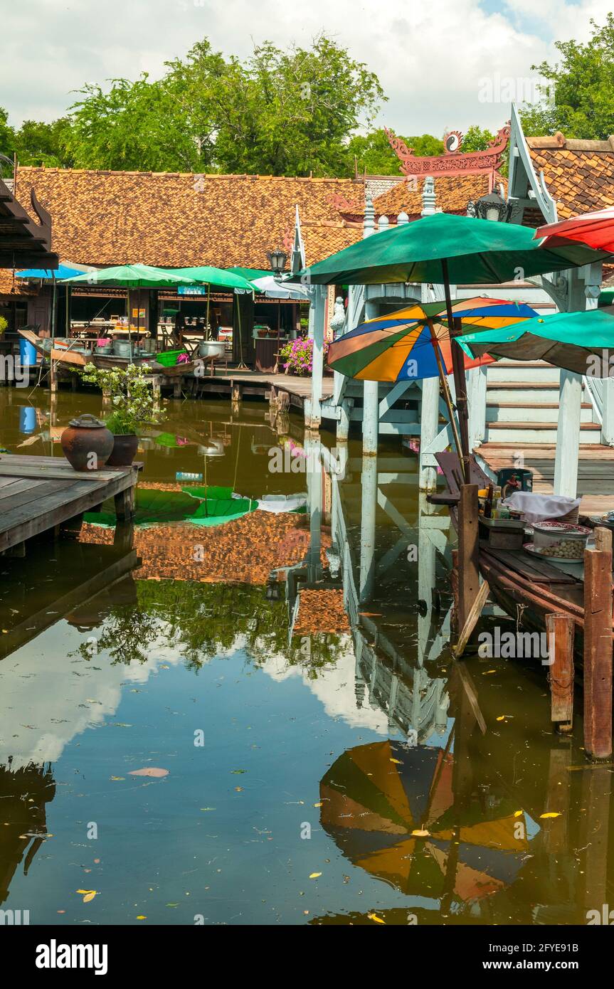 Floating Market, Ancient Siam, Bangkok, Thailand Stock Photo