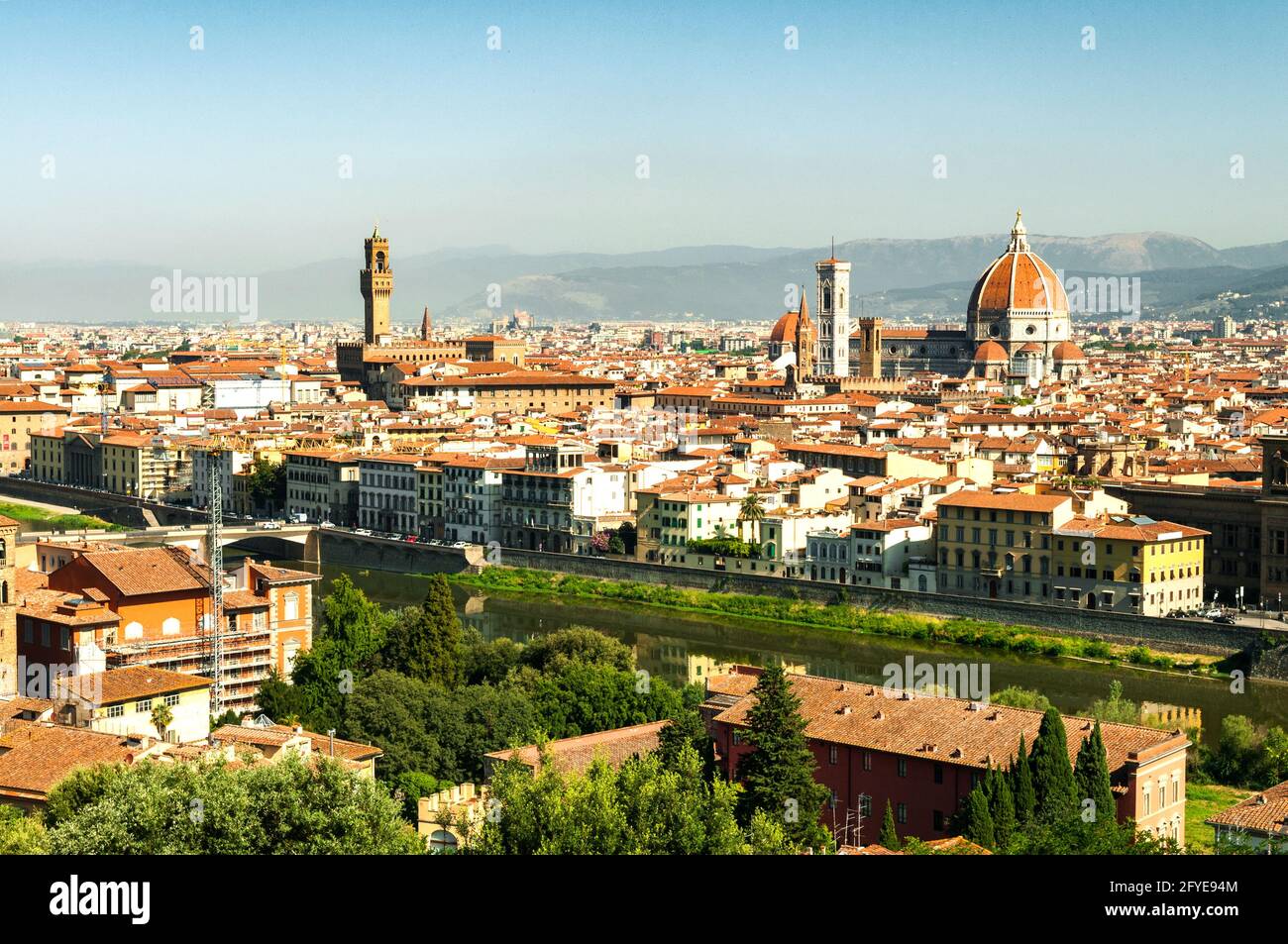Florence from Piazzale Michelangelo, Tuscany, Italy Stock Photo