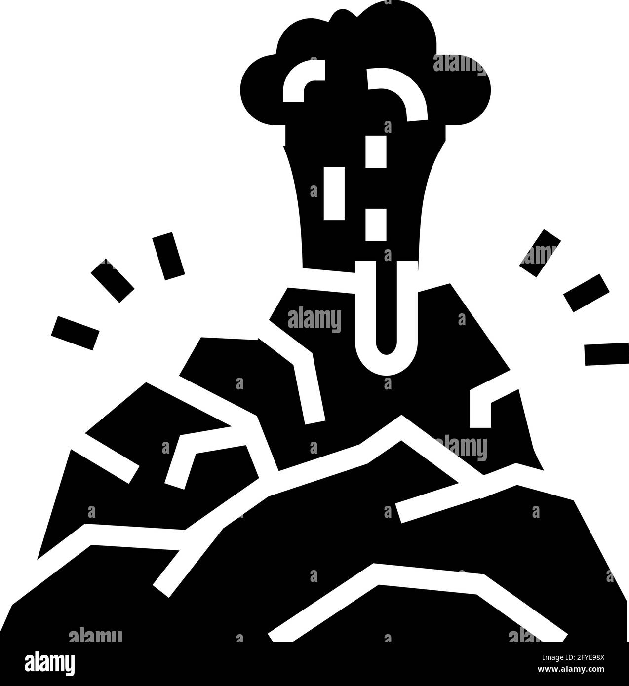 volcano smoke glyph icon vector illustration Stock Vector Image & Art ...