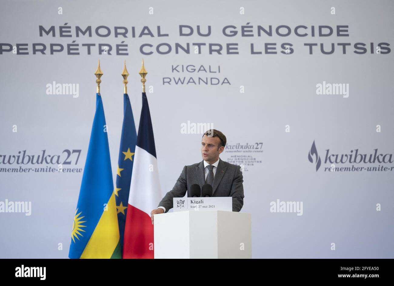 French President Emmanuel Macron Makes A Speech During His Visit At ...