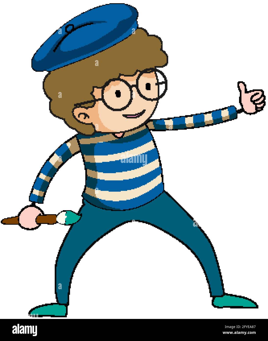 An artist boy cartoon character illustration Stock Vector Image & Art ...
