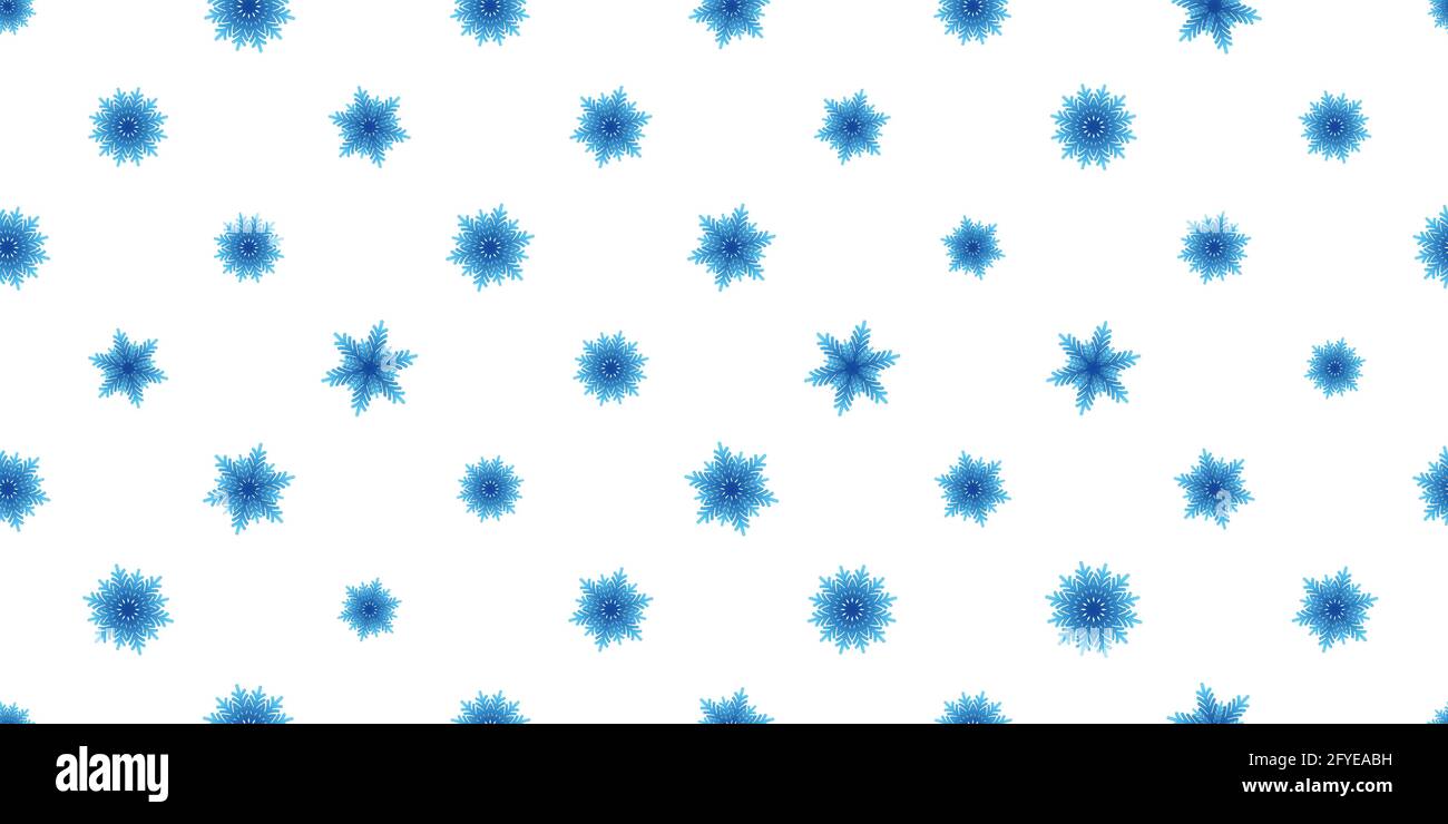 Winter seamless pattern with blue snowflakes on white background ...