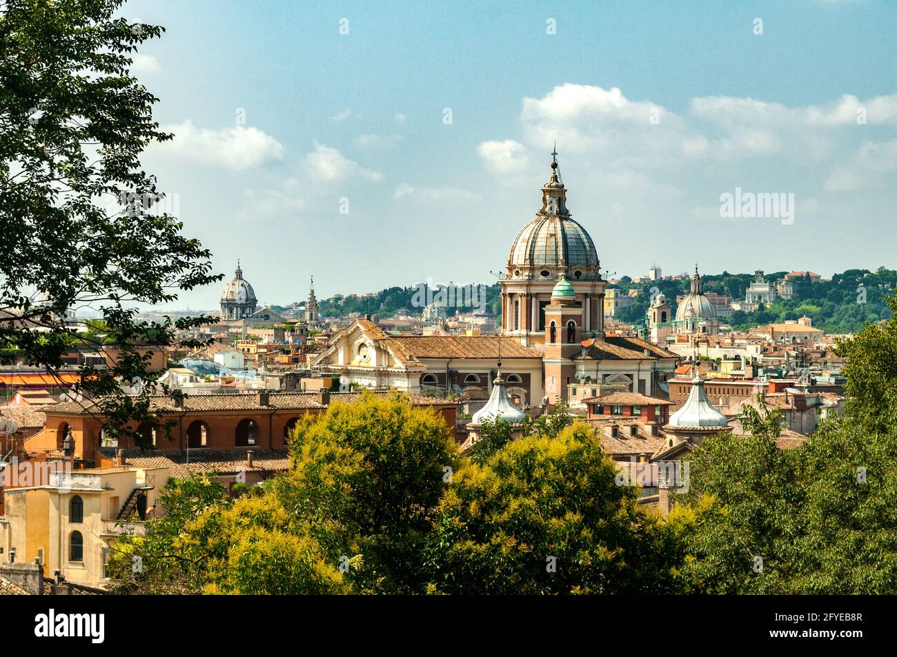 Skyline from Pincio Hill, Rome, Italy Stock Photo