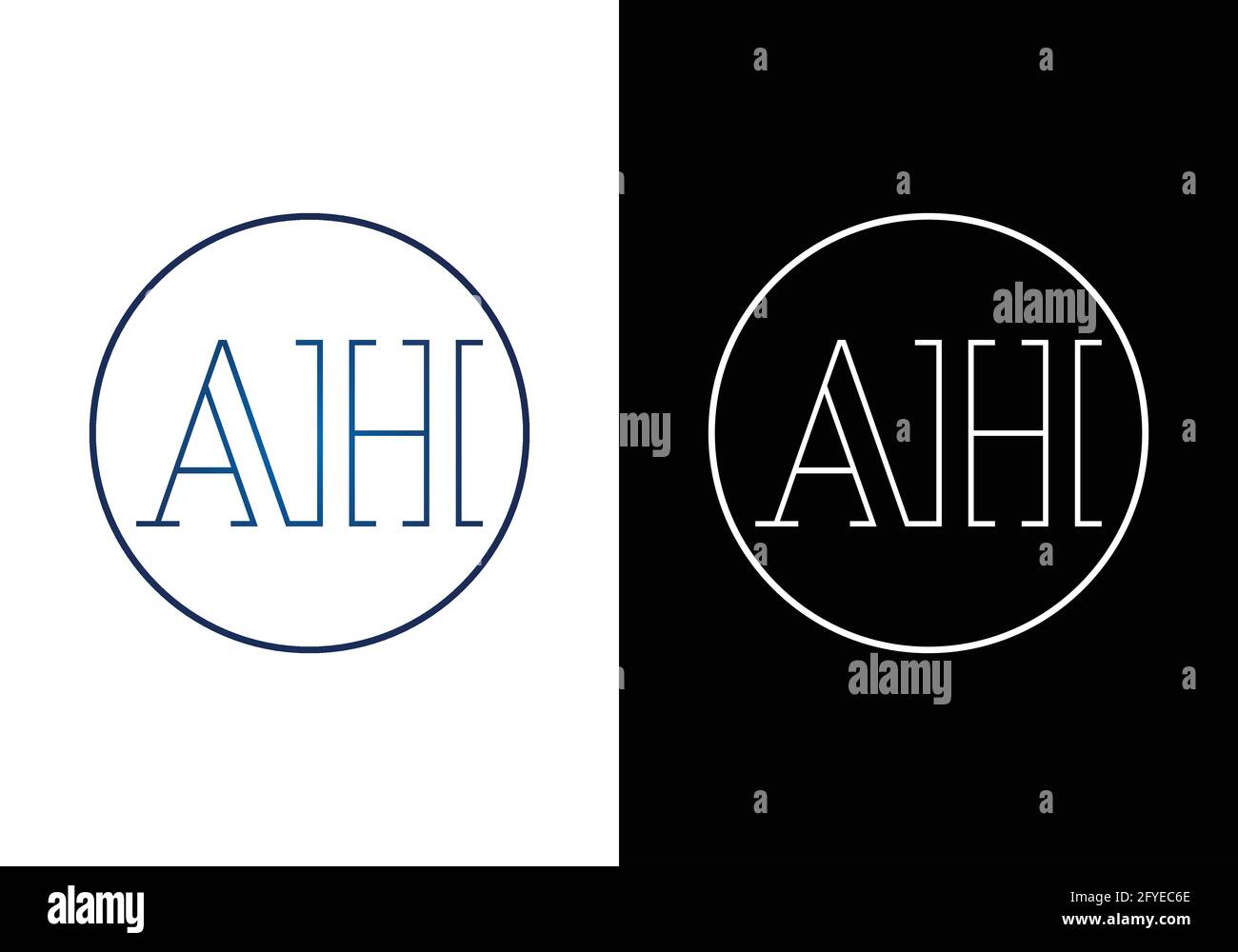 Initial Monogram Letter A H Logo Design Vector Template. A H Letter ...