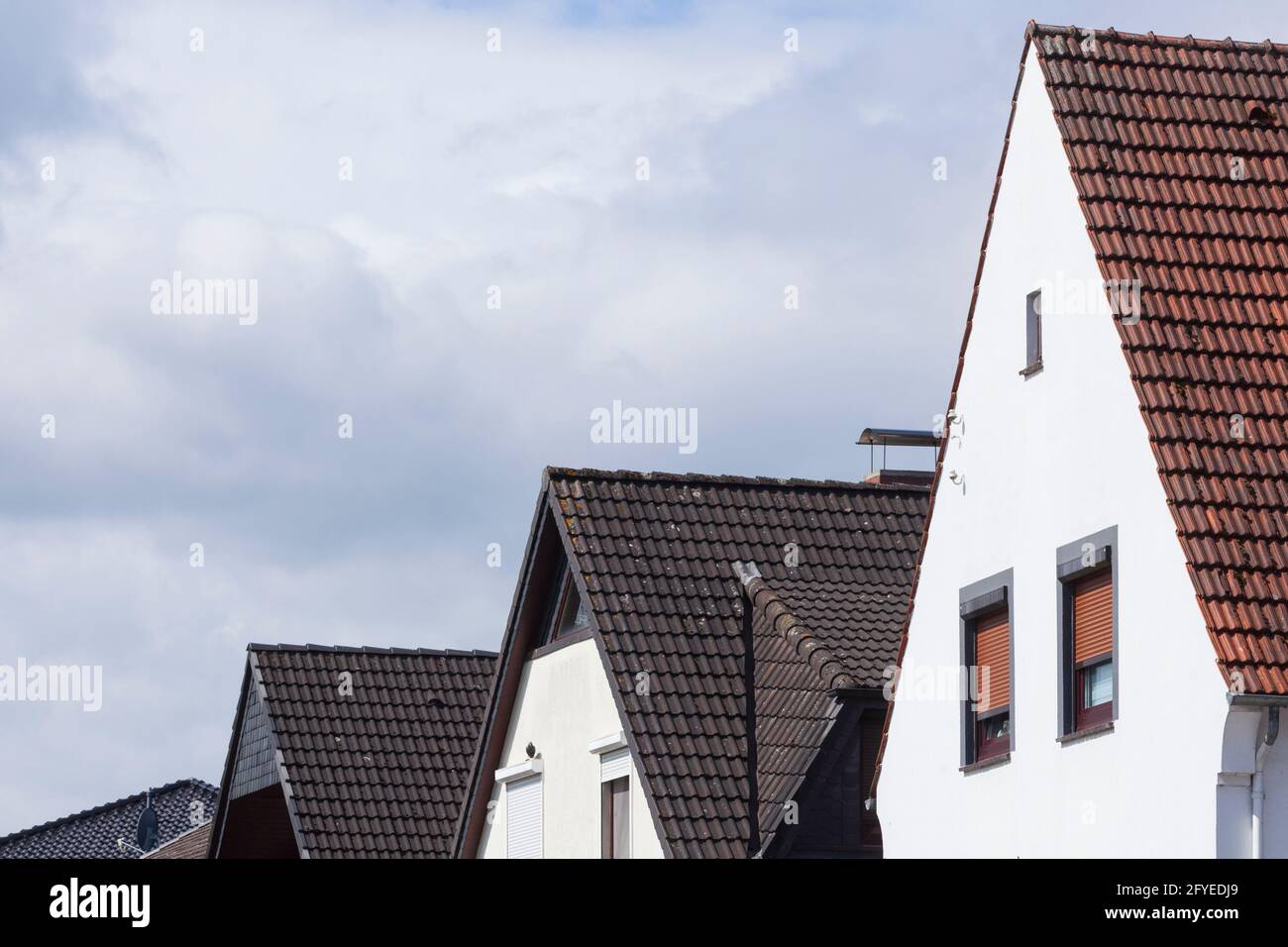 Einfamilienhäuser, Wohngebäude, Ritterhude, Niedersachsen, Deutschland, Europa Stock Photo