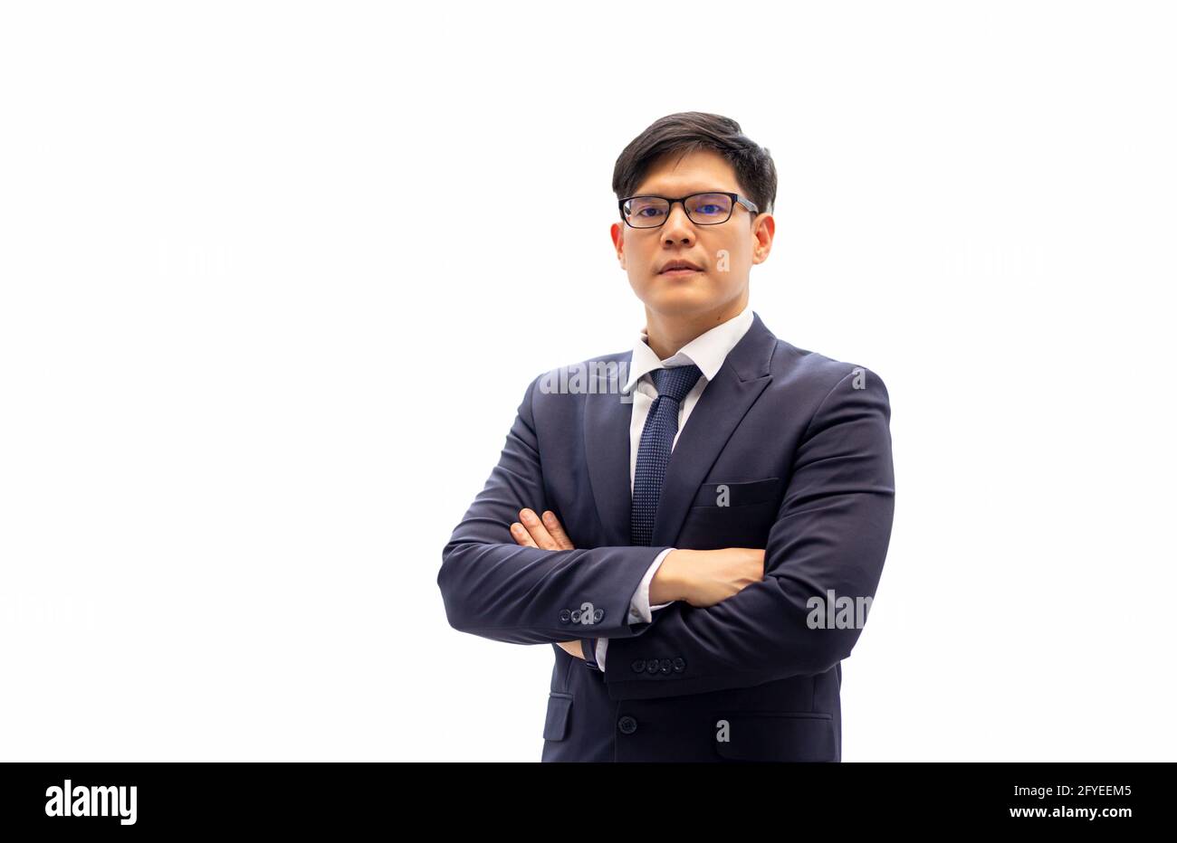 Portrait of confidence business people against white background Stock ...