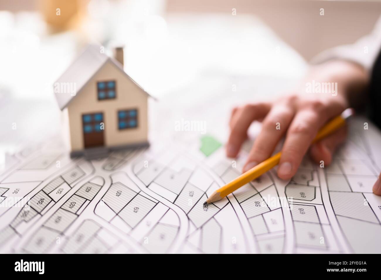 Cadastre Land Development Map And Developer Plot Stock Photo - Alamy