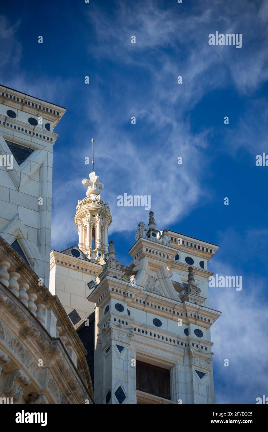 FRANCE. LOIR-ET-CHER(41) CHAMBORD CASTLE, EMBLEM OF THE FRENCH RENAISSANCE THROUGHOUT THE WORLD, IS A UNESCO WORLD HERITAGE SITE.JEWEL OF ARCHITECTURE Stock Photo