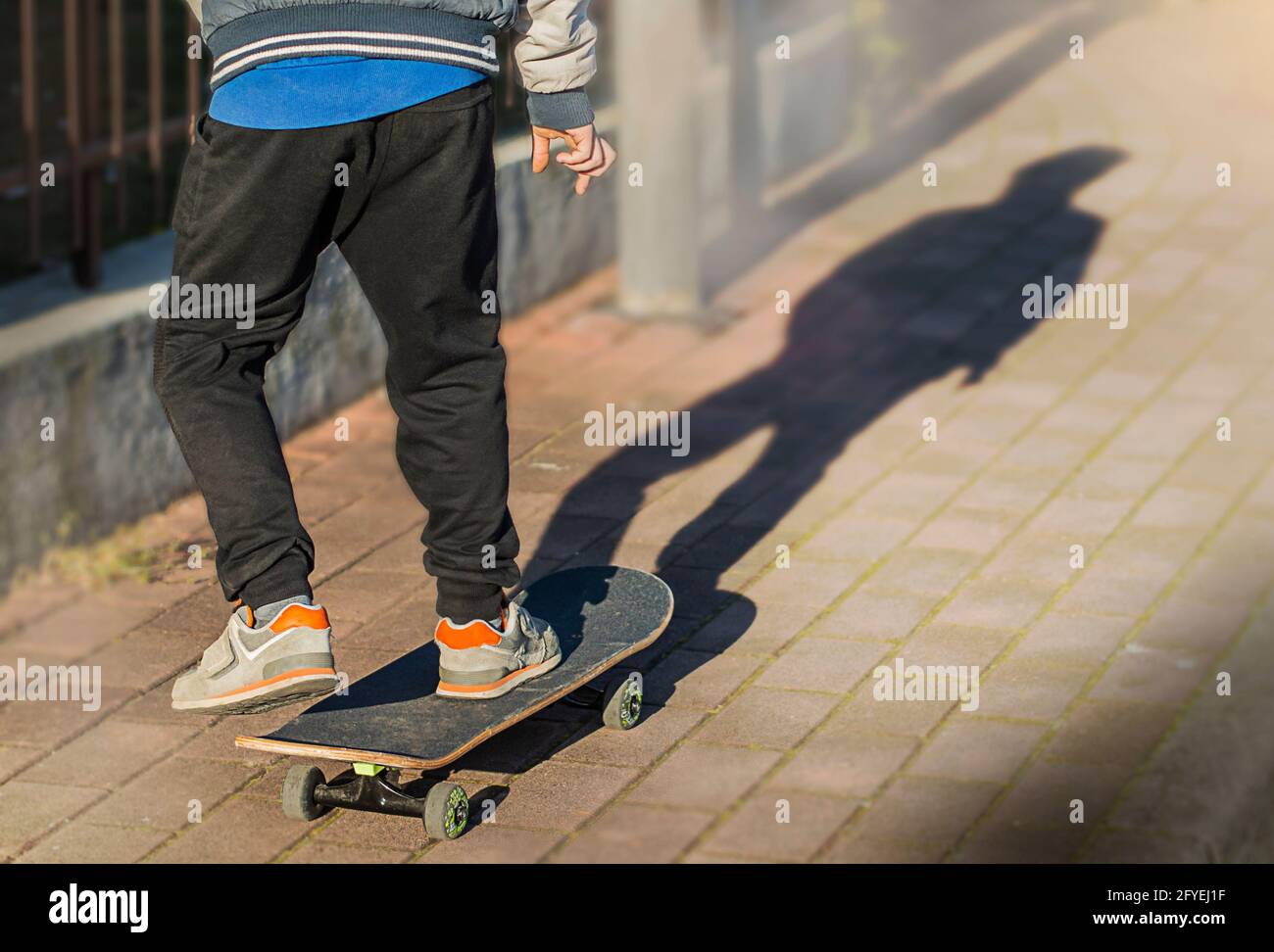 Adult youth man go speed on longboard skate on asphalt road. Mature people  enjoy outdoor leisure activity. Freedom and youthful lifestyle concept. Enj  Stock Photo - Alamy