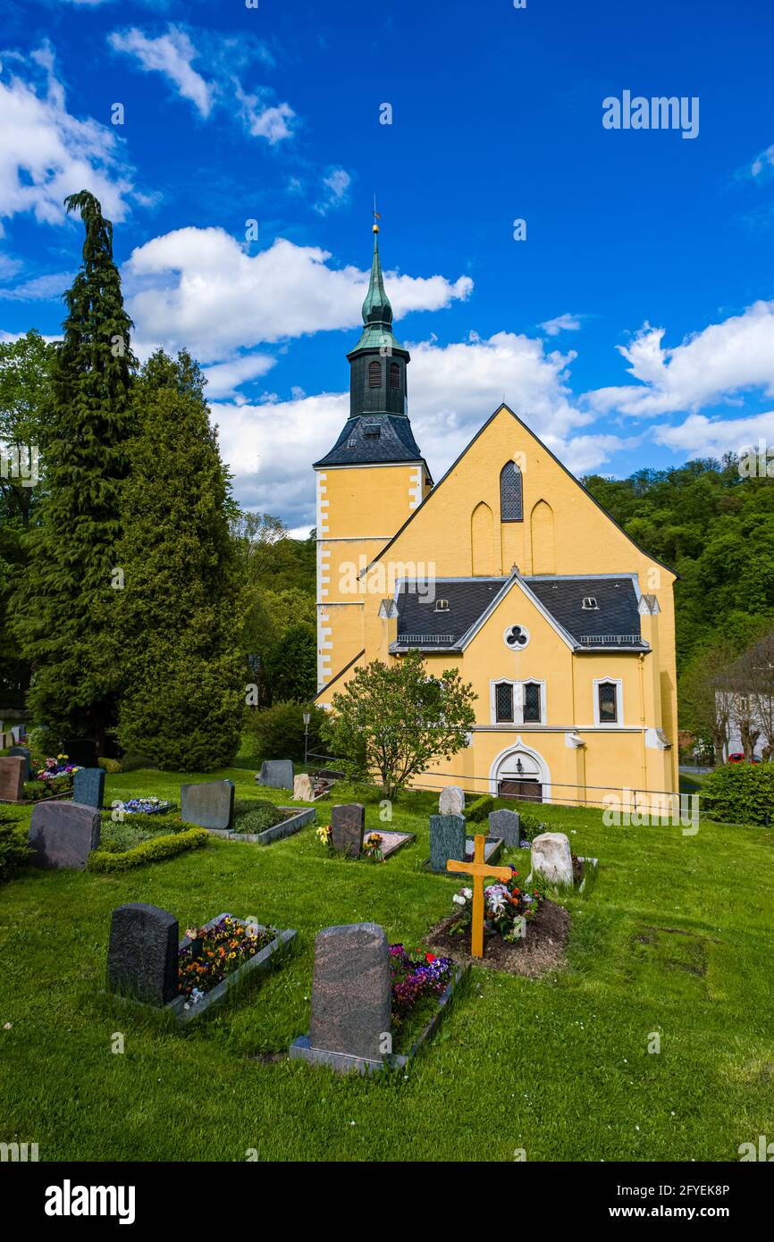 The Town's church, located in the cemetary of the small town. Stock Photo