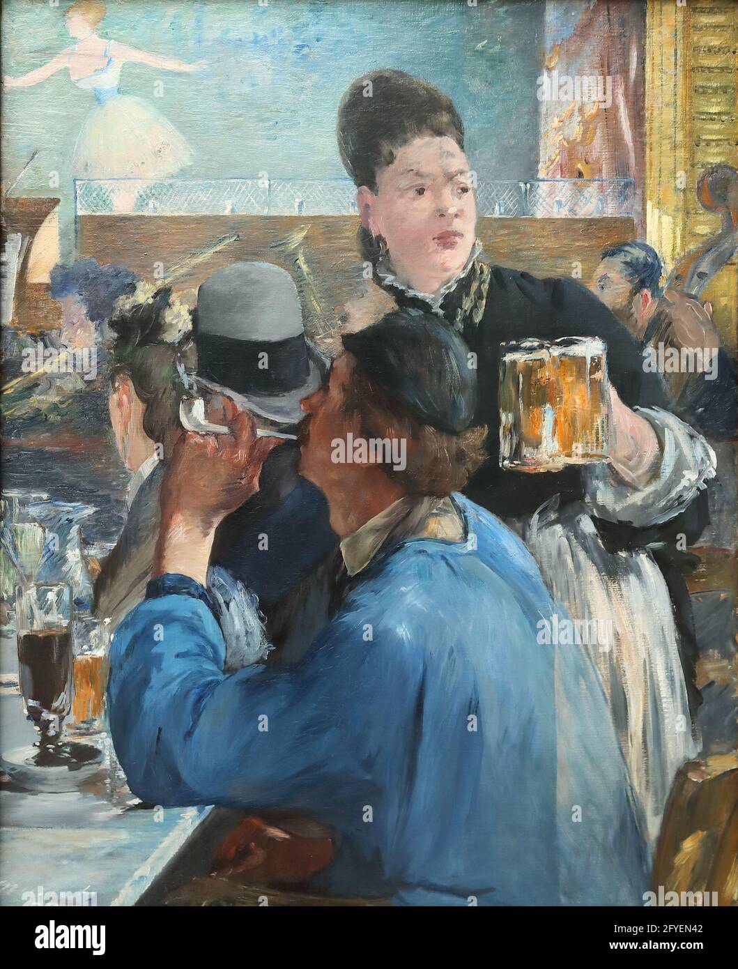 Corner of a Cafe-Concert by French Impressionist Edouard Manet at the National Gallery, London, UK Stock Photo
