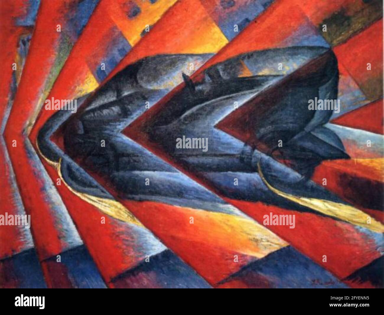 Luigi Russolo artwork entitled Dynamism of a Car. Stock Photo