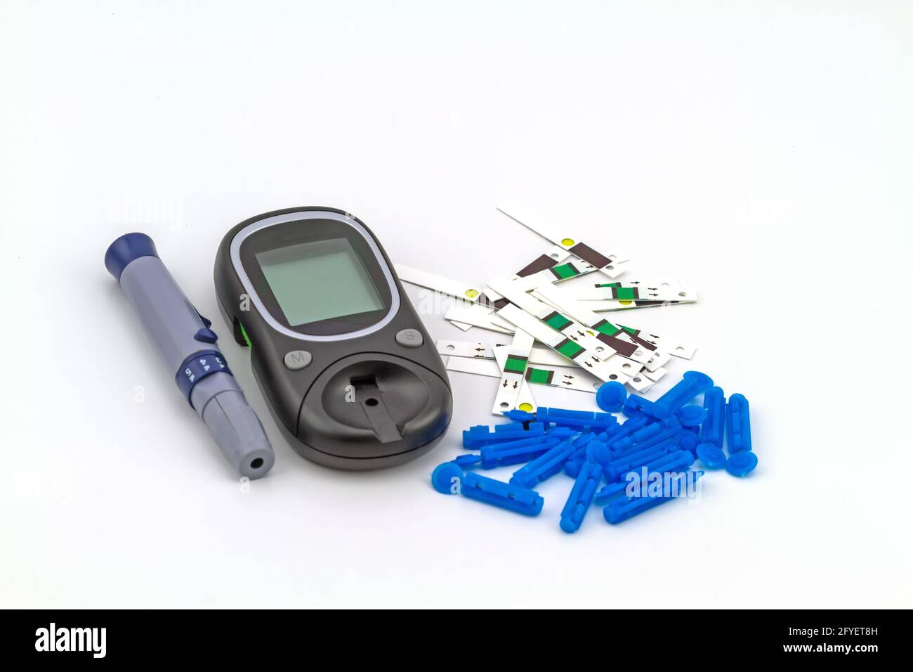 Many strip test of blood glucose meter, the blood sugar value is