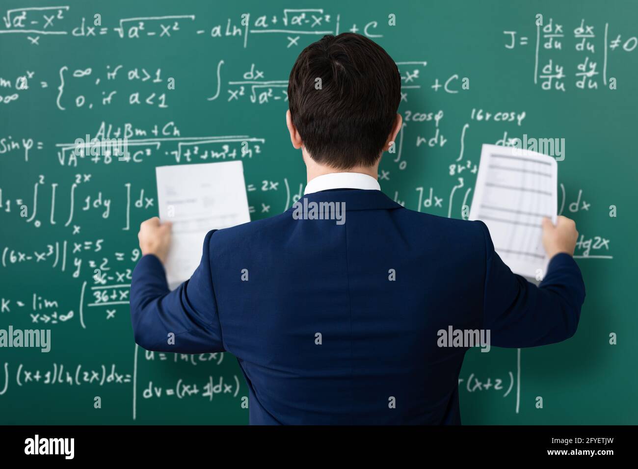 Math Theory Formula. Science Discovery By Professor Stock Photo