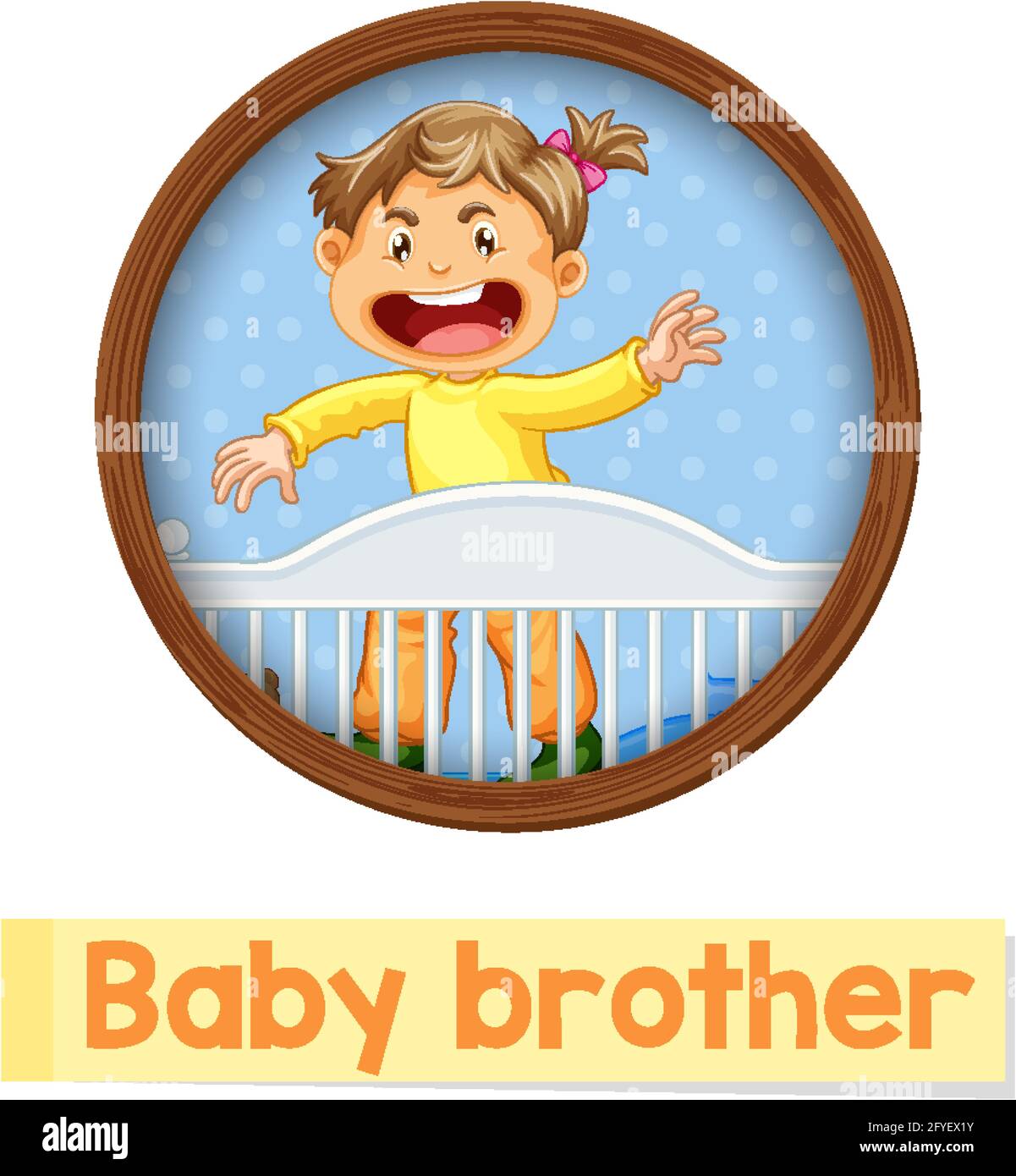 Educational English word card of Baby brother illustration Stock Vector  Image & Art - Alamy