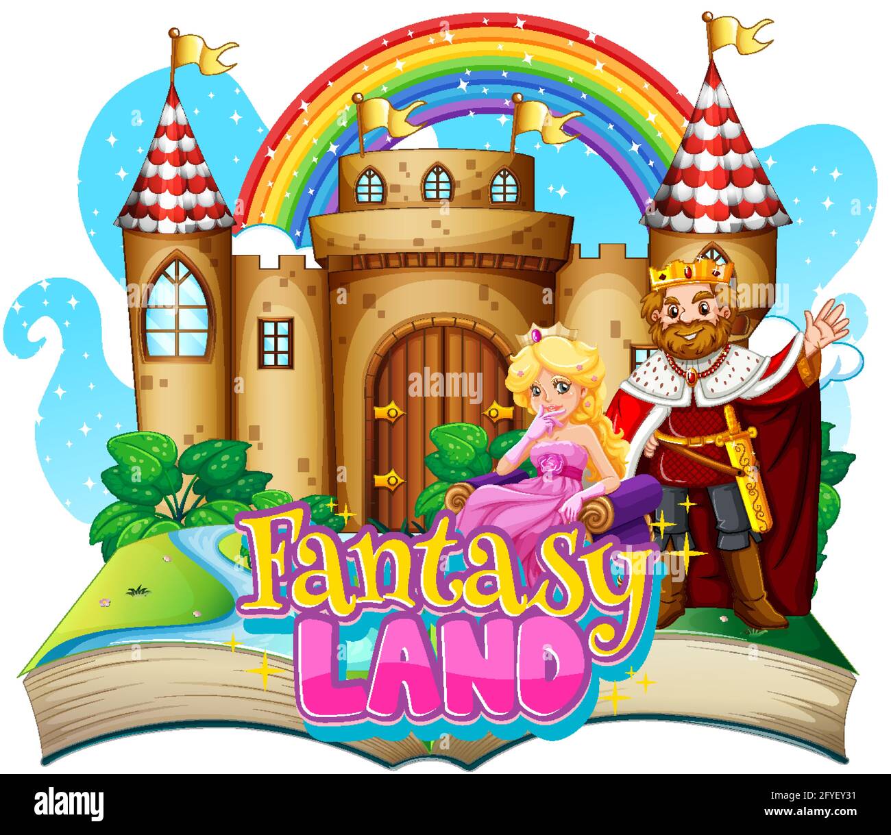 3D pop up book with fairy tail theme illustration Stock Vector Image ...
